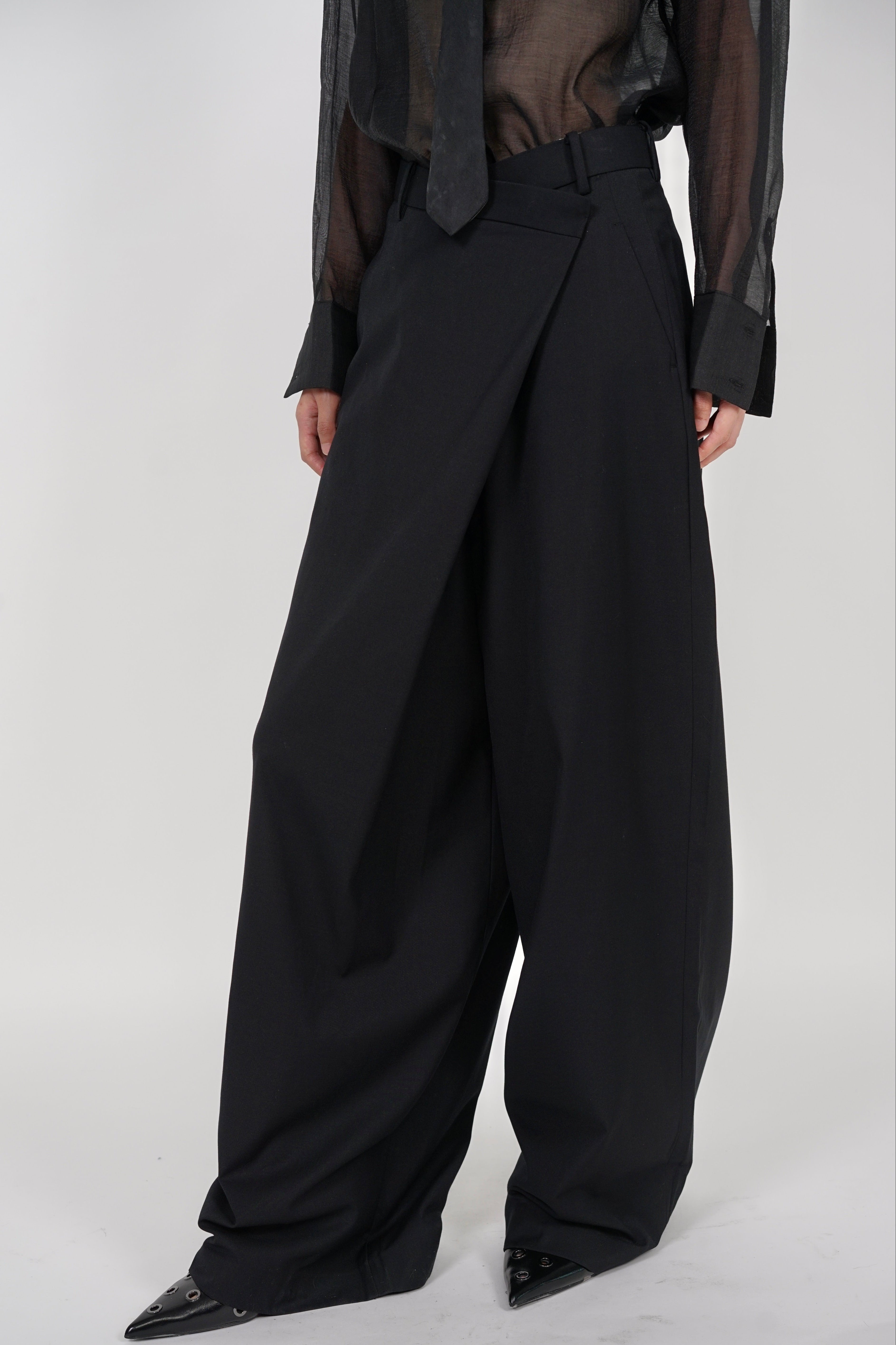 Asymmetrical Trousers in Black