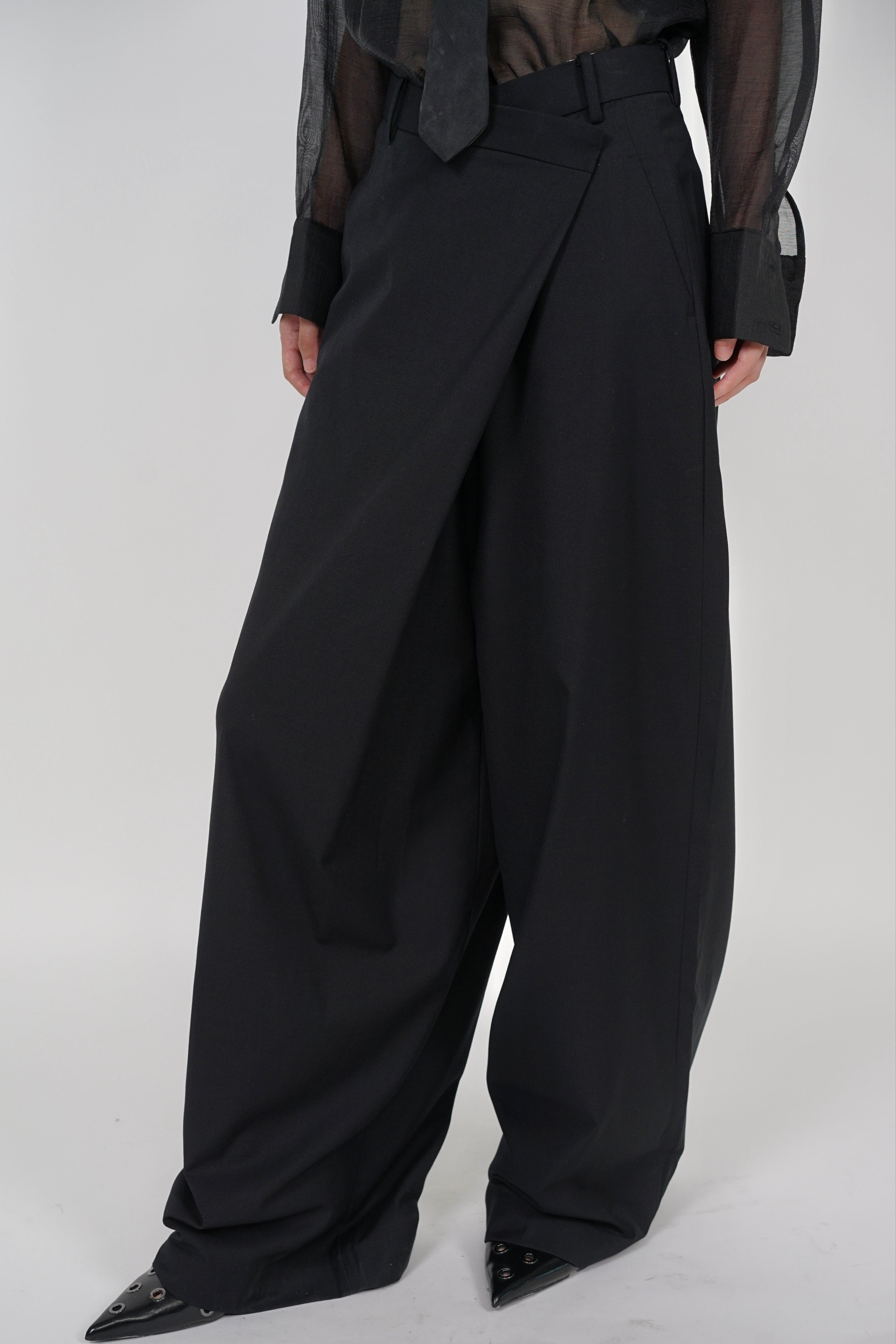 Asymmetrical Trousers in Black