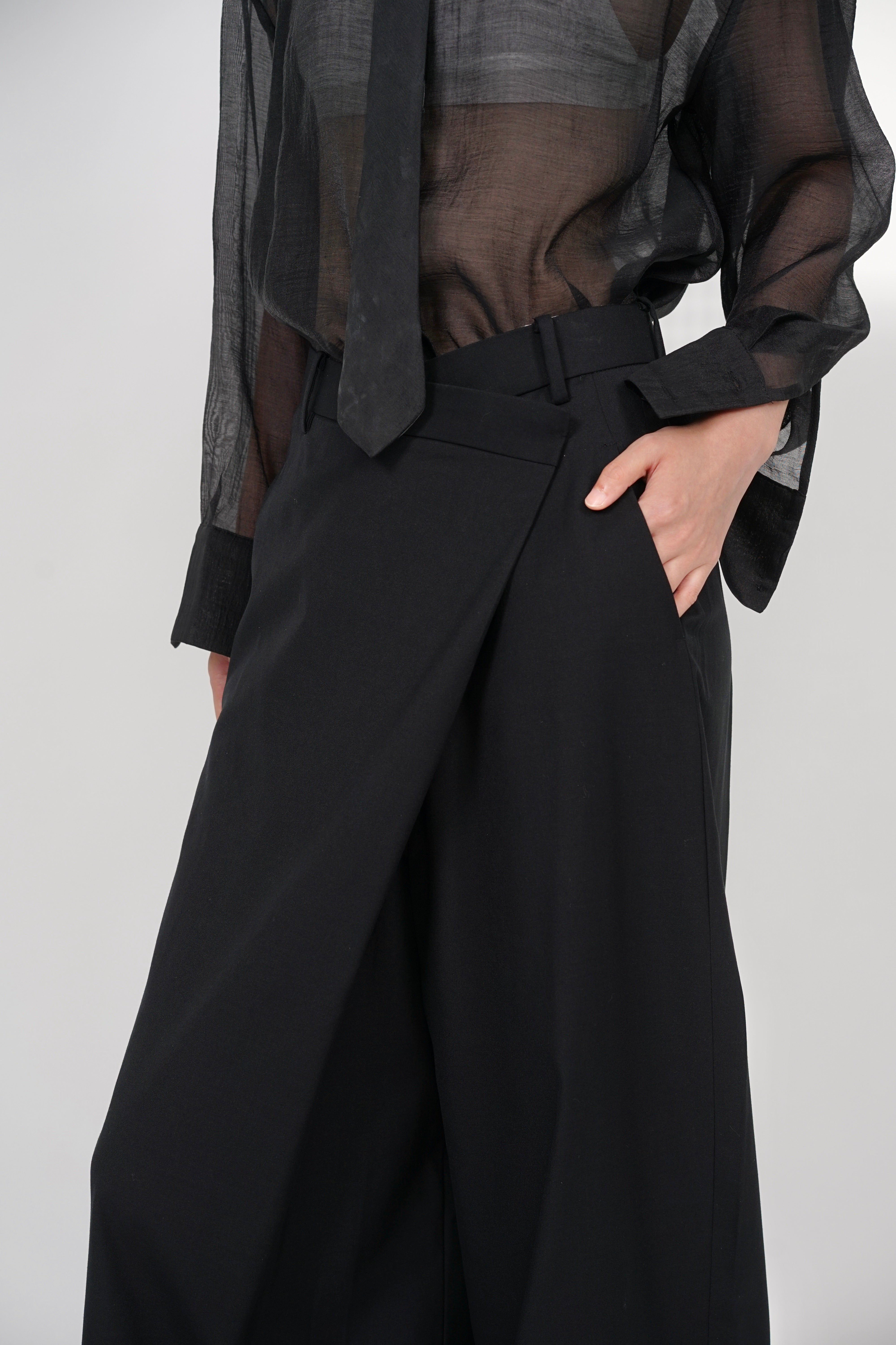 Asymmetrical Trousers in Black