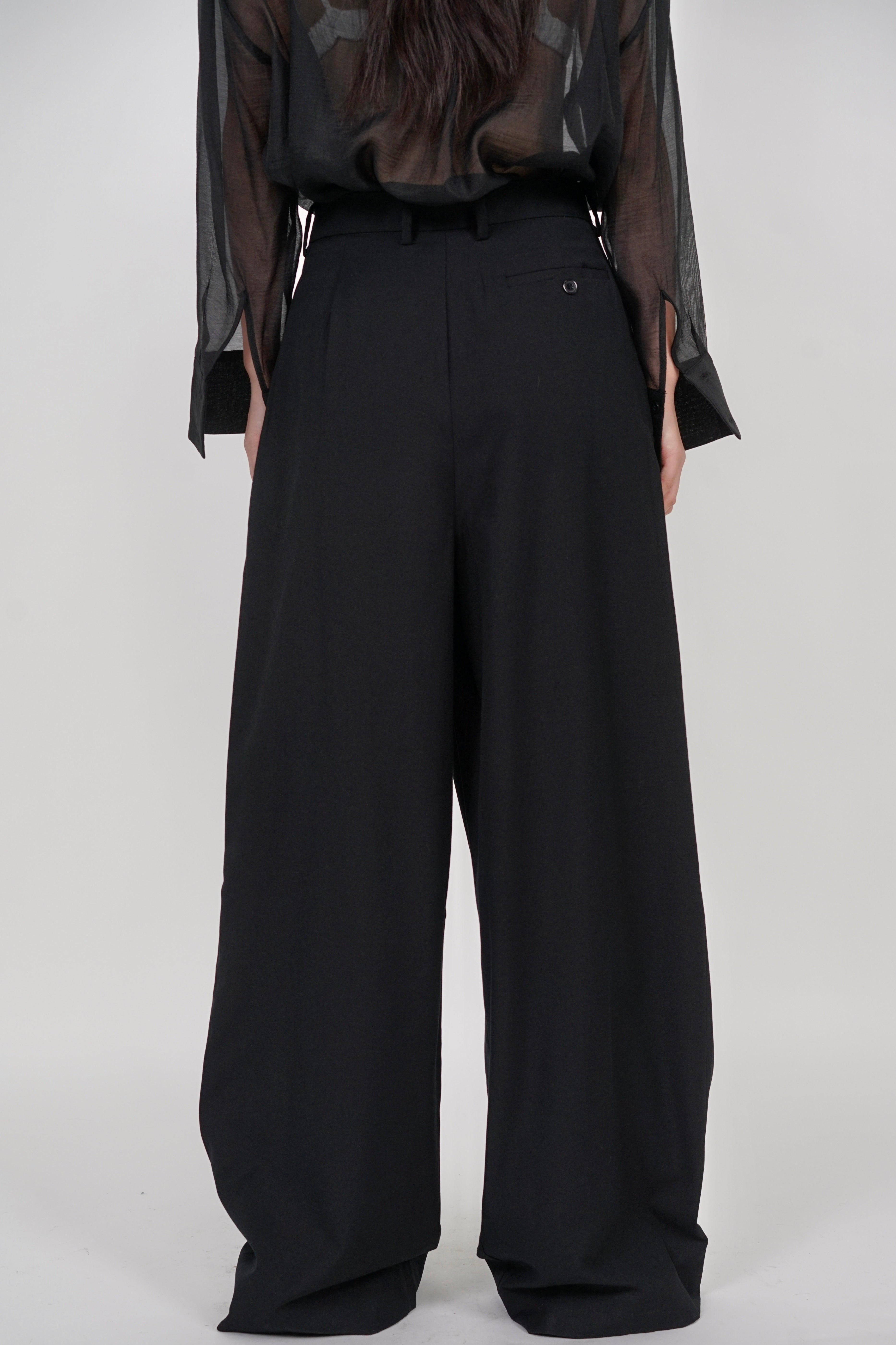 Asymmetrical Trousers in Black
