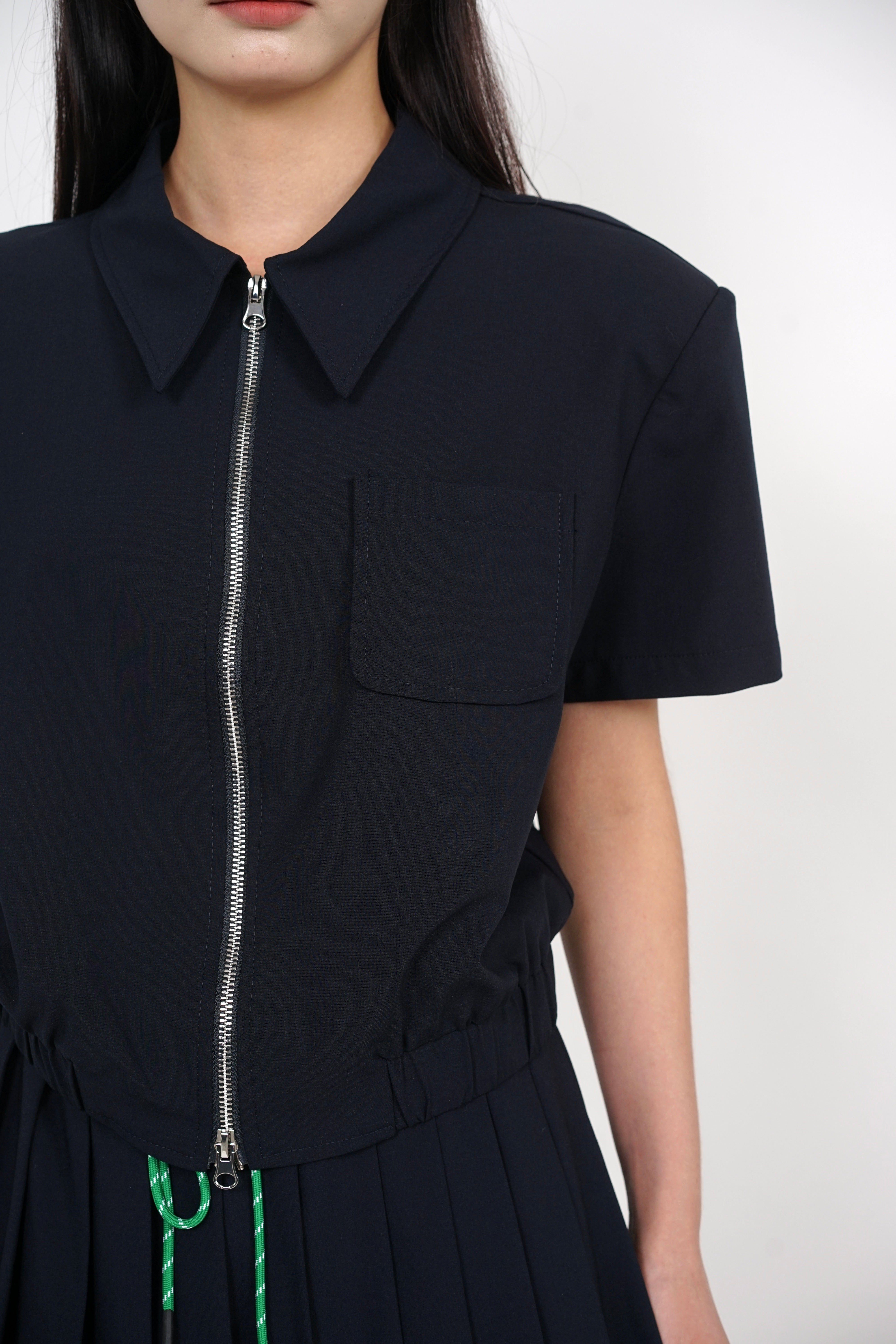 Double Zipper Top in Midnight
