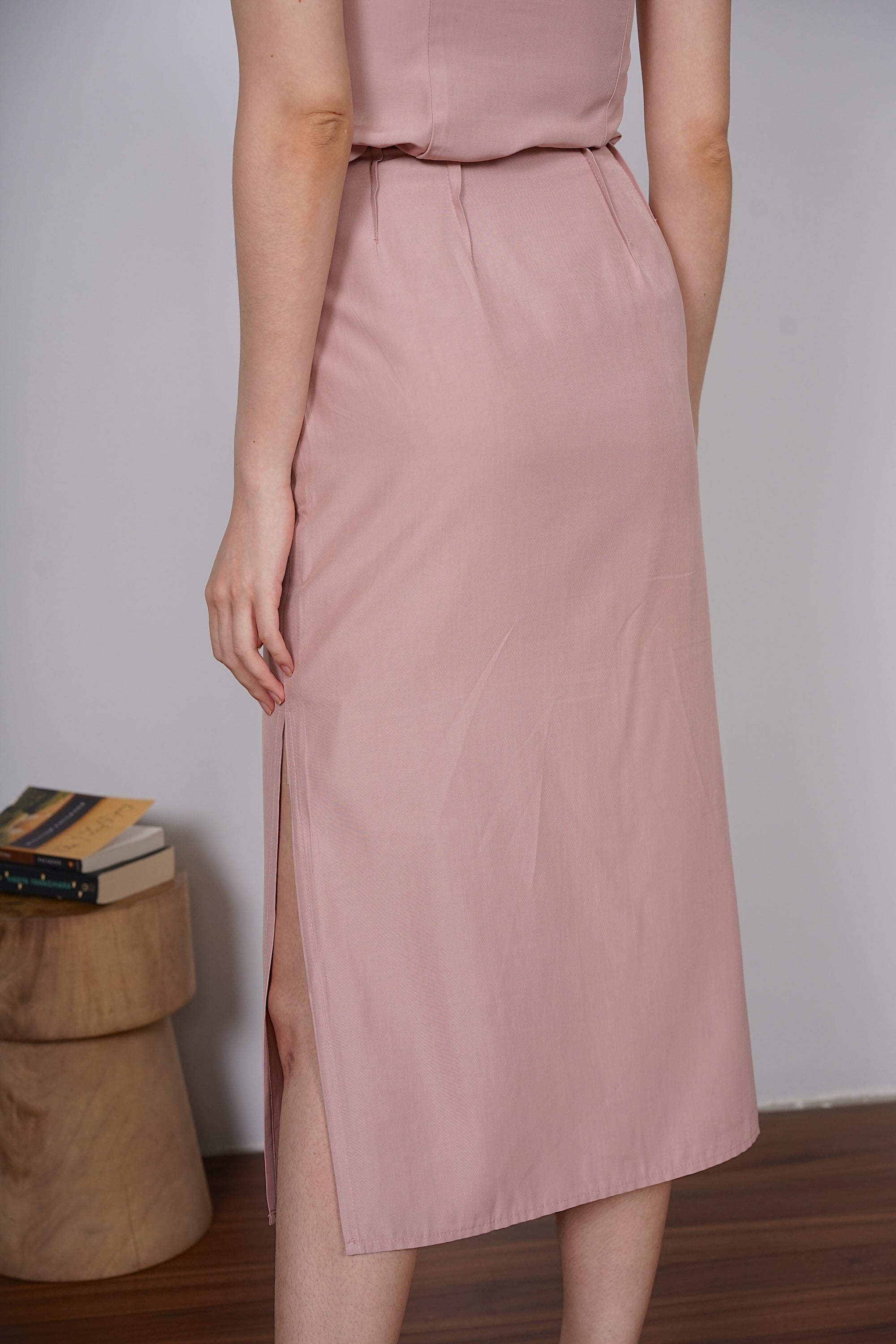 Summer Slit Skirt in Rose