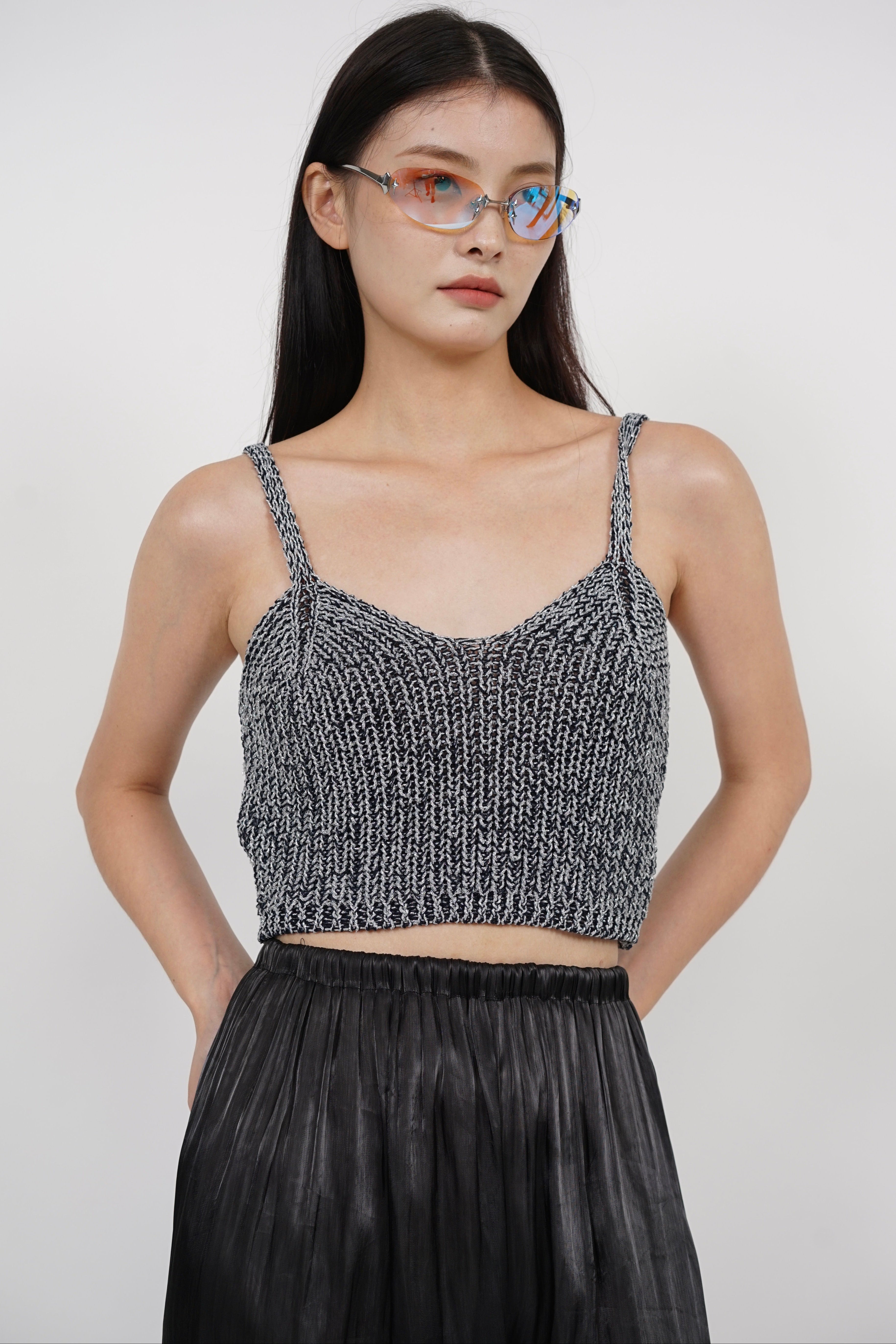 Cami Sweetheart Cami Top in Midnight Silver