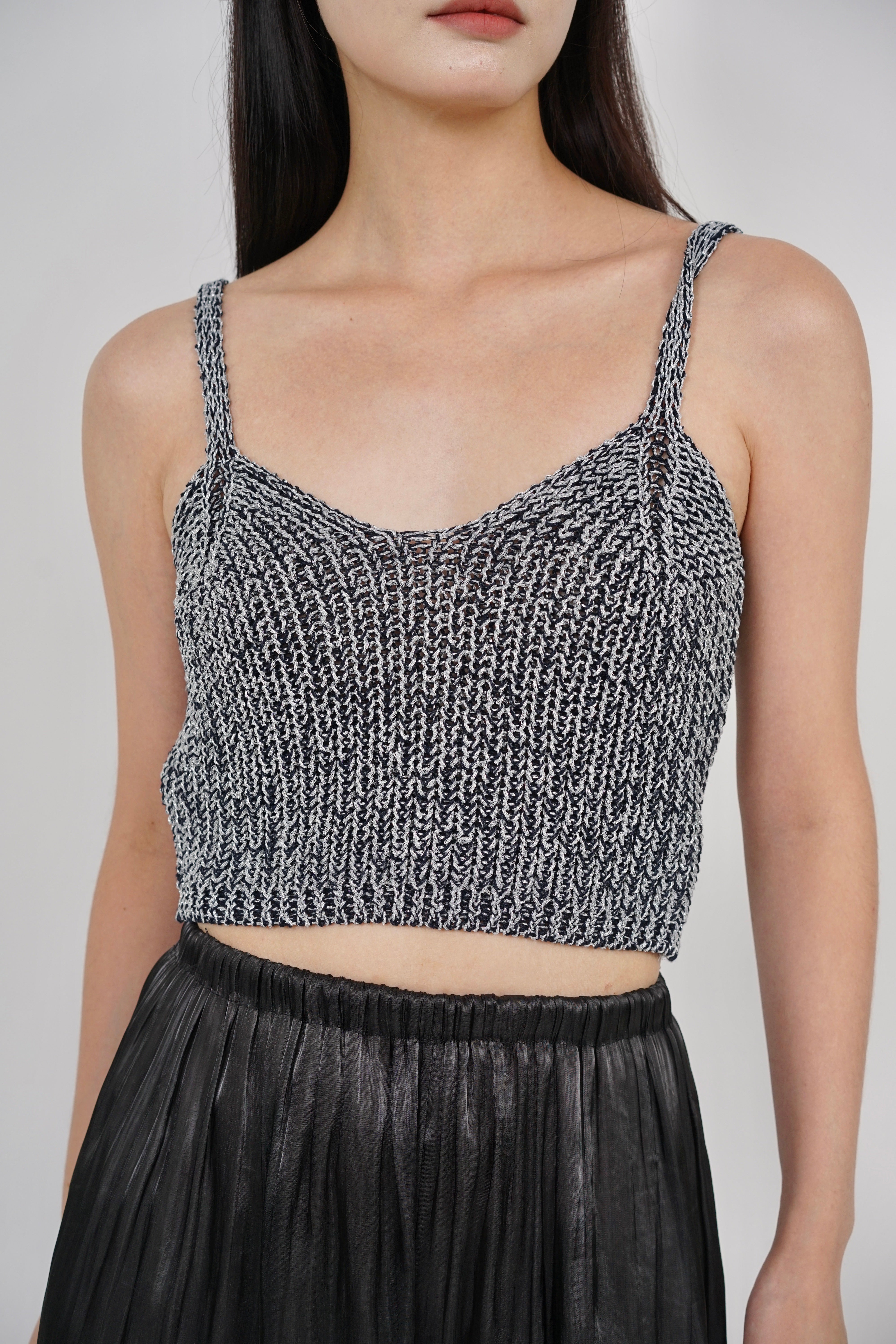 Cami Sweetheart Cami Top in Midnight Silver