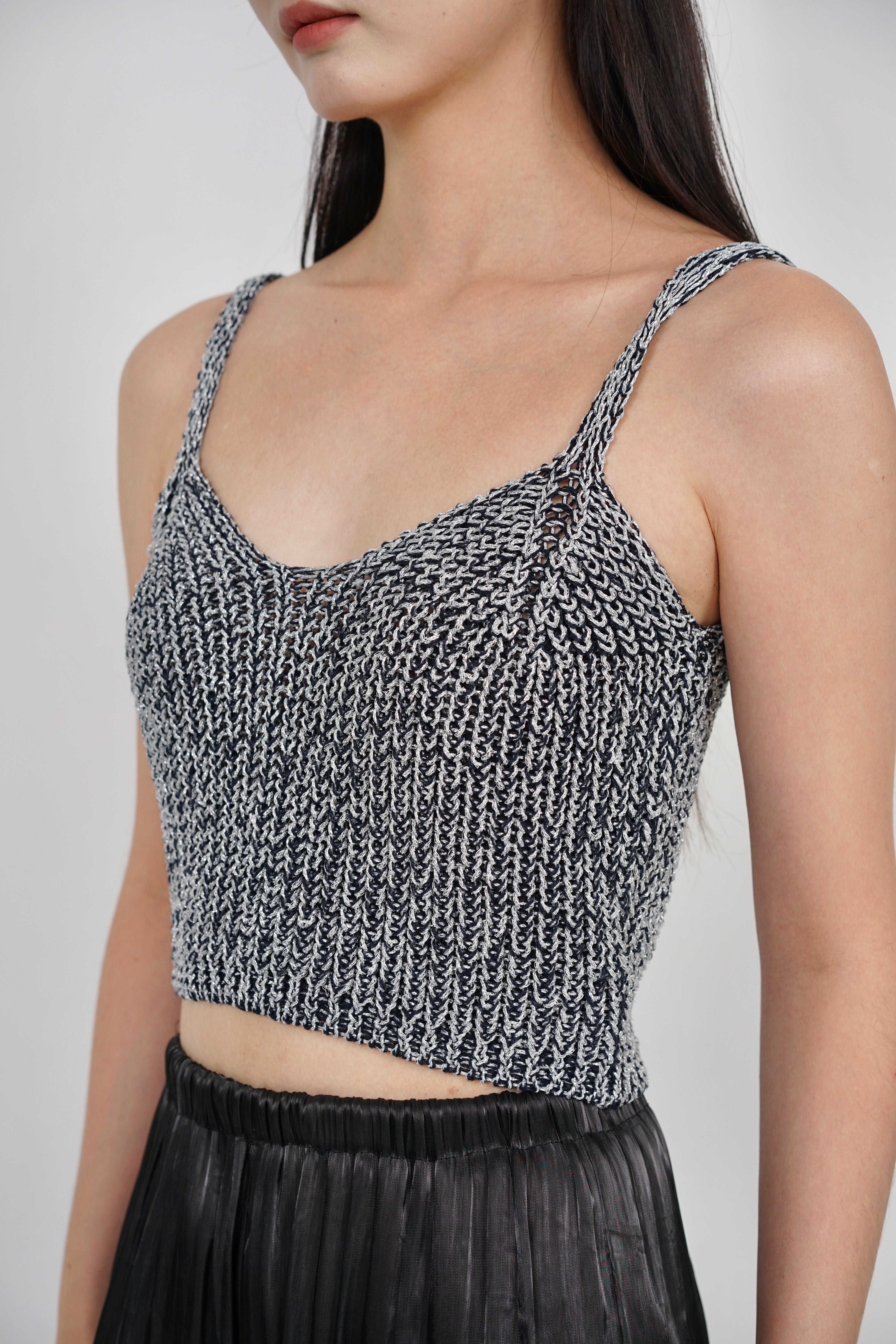 Cami Sweetheart Cami Top in Midnight Silver