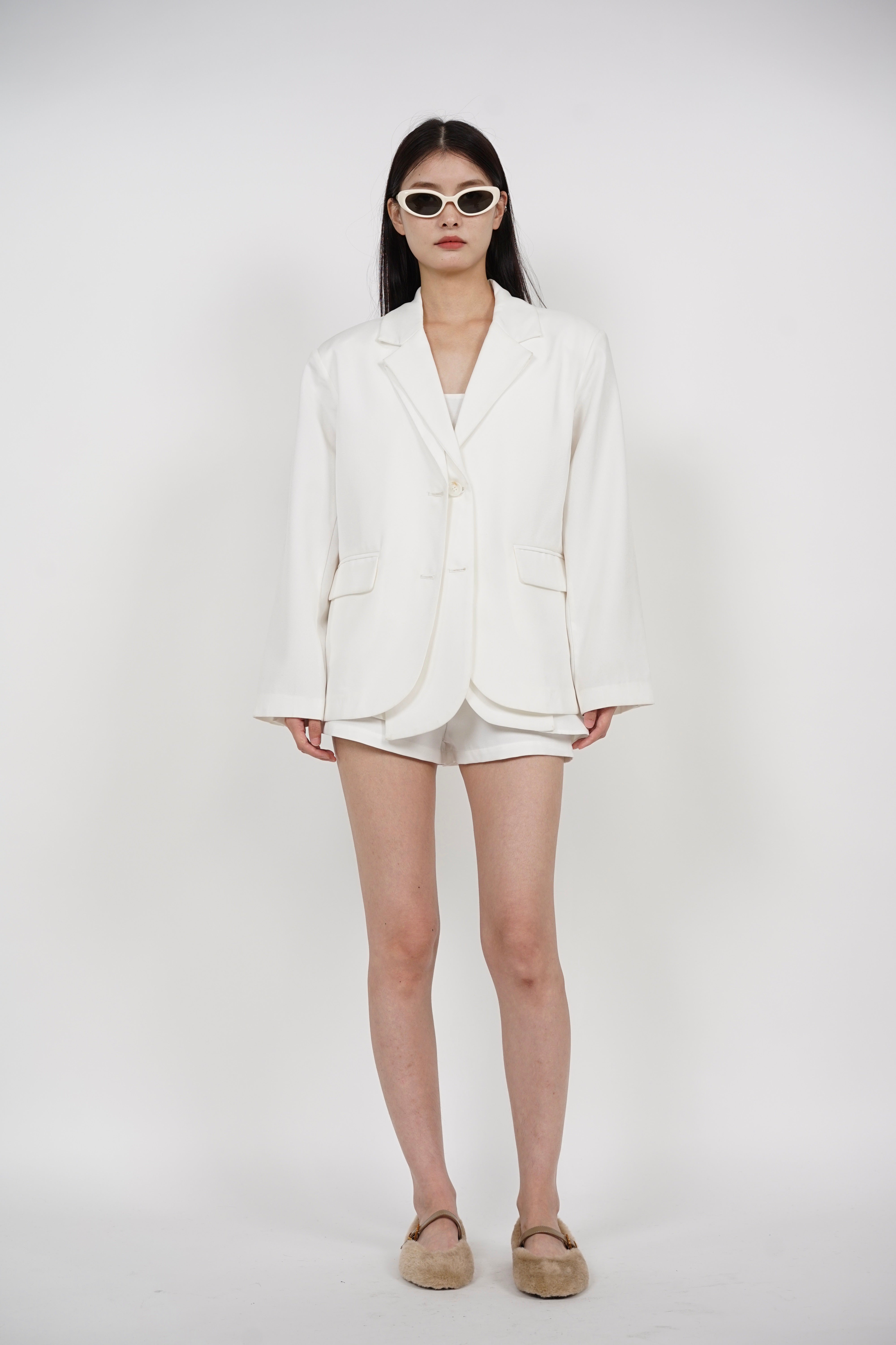 Belted Wrap Skorts in White