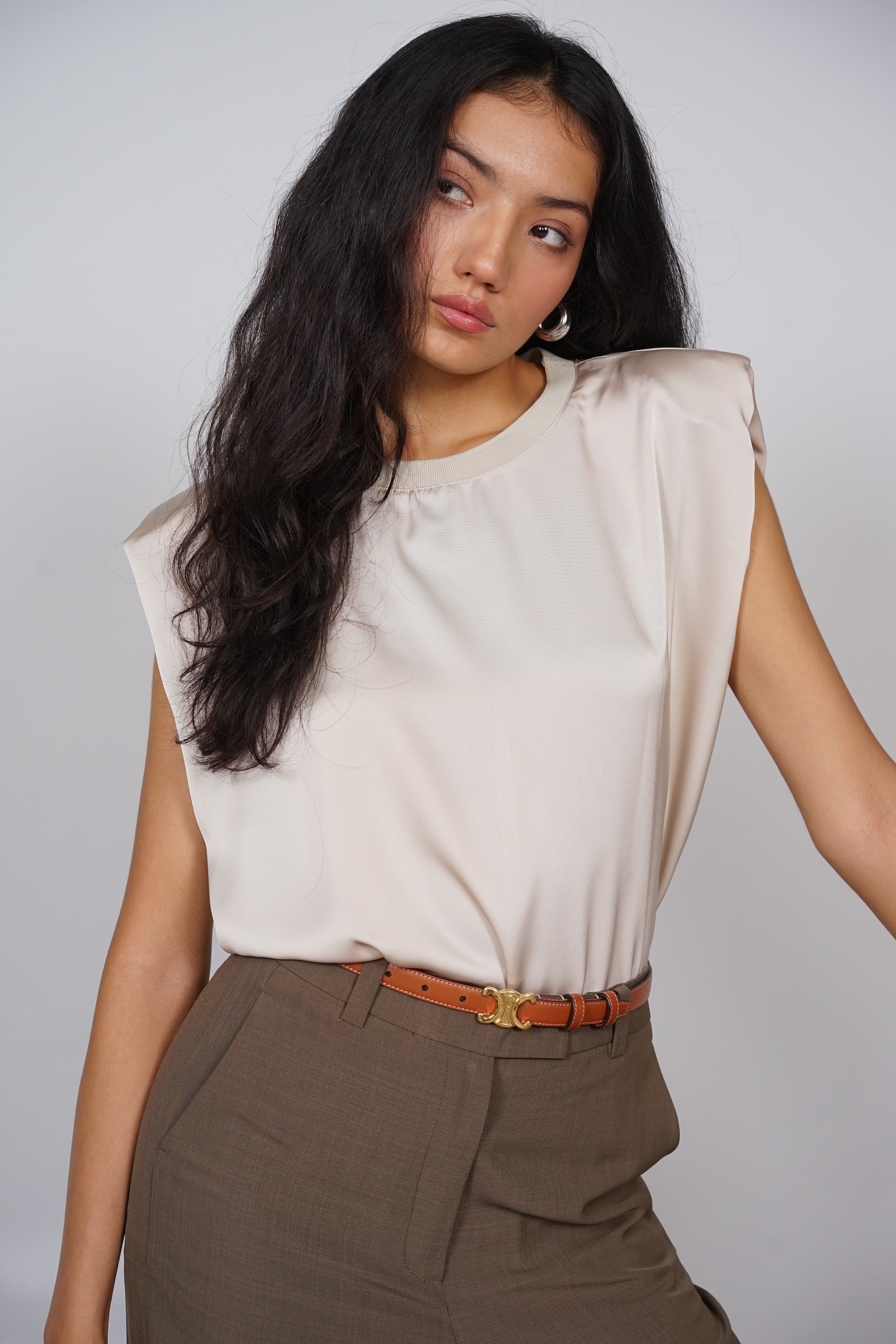 Maude Fluid Jumpsuit in Champagne