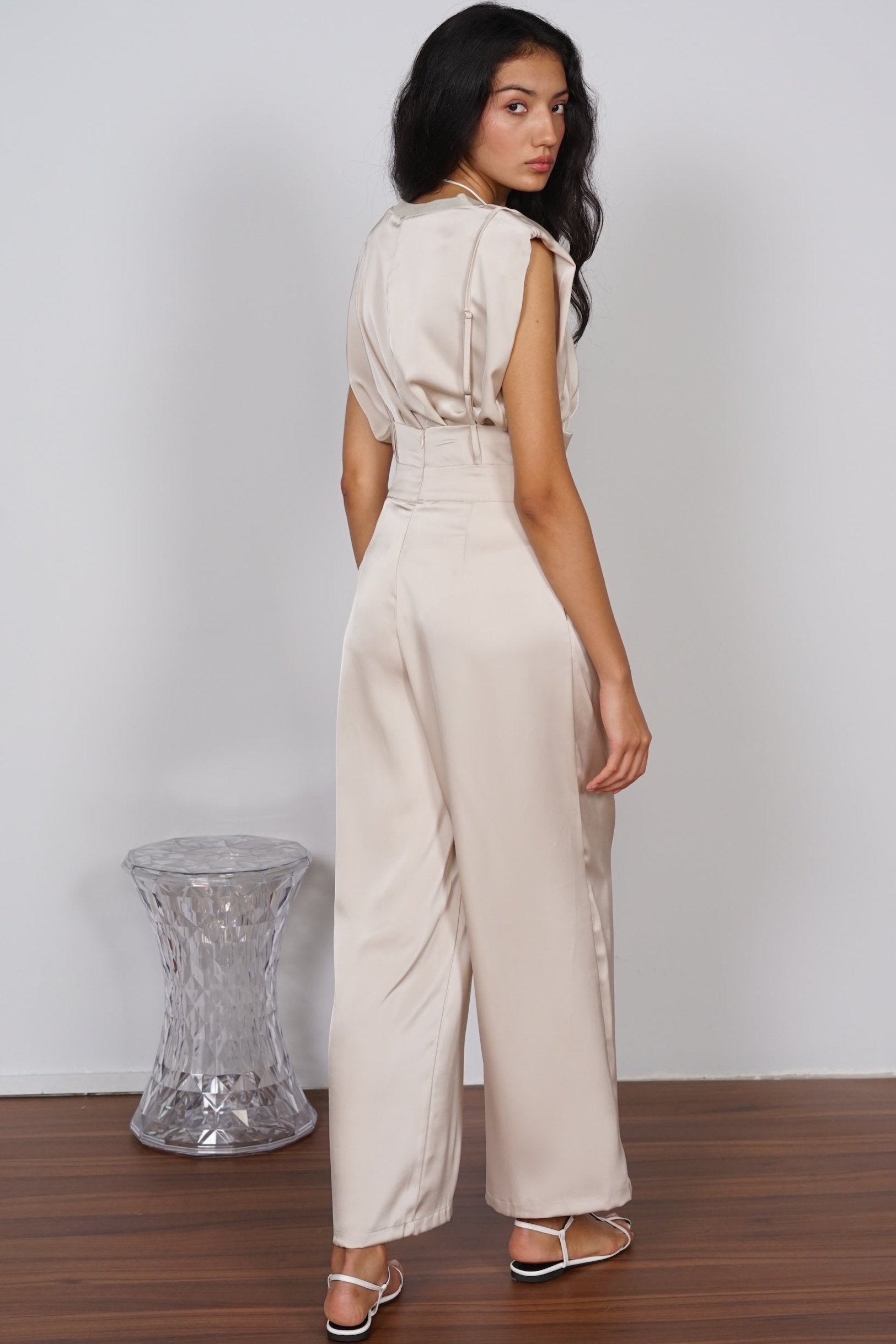 Maude Fluid Jumpsuit in Champagne