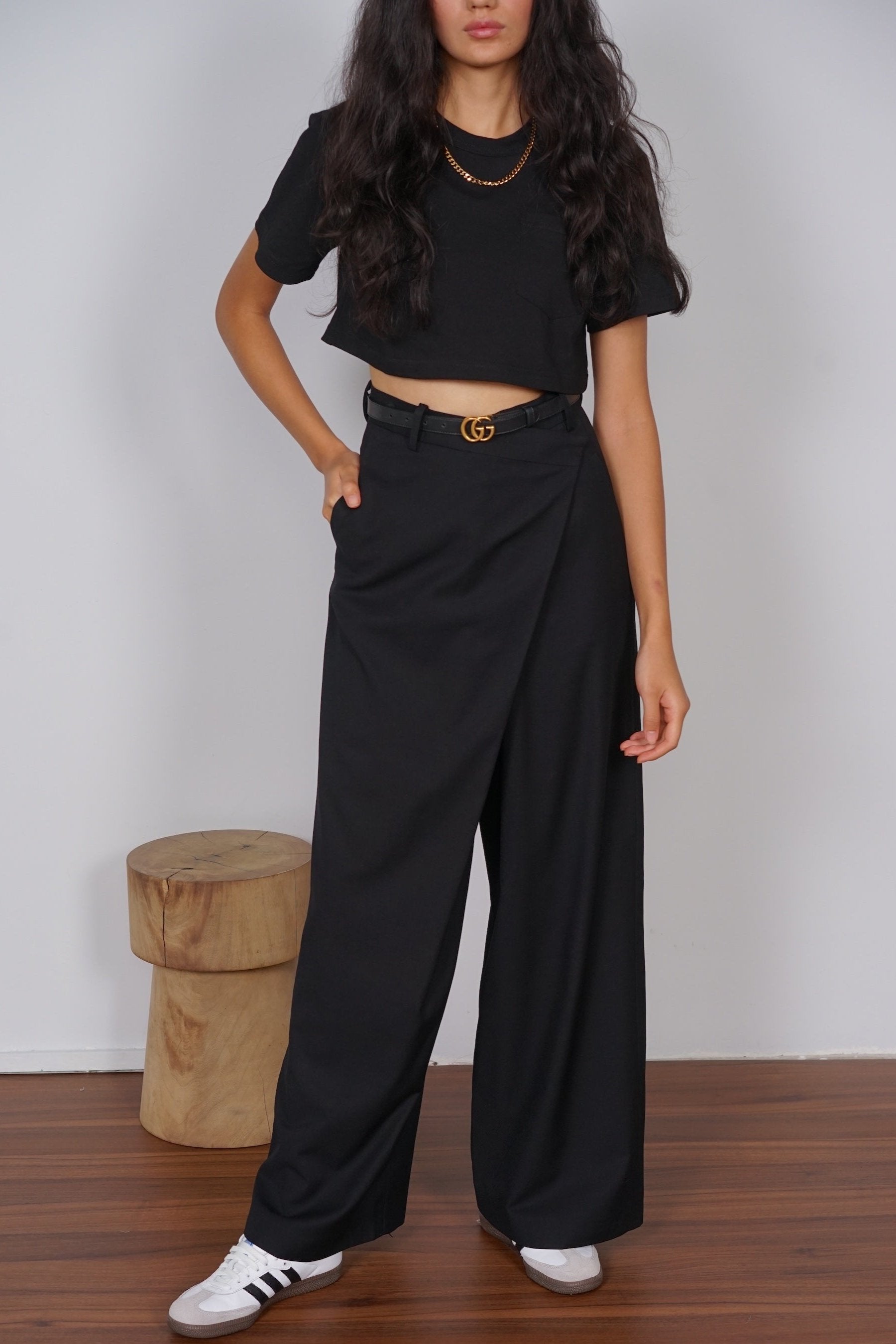 Asymmetrical Trousers in Black