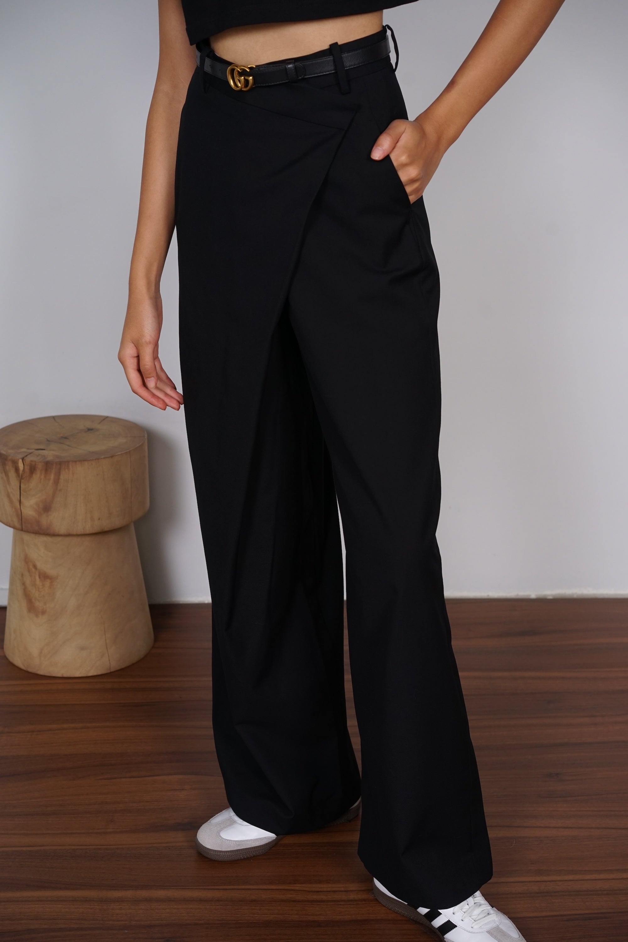 Asymmetrical Trousers in Black