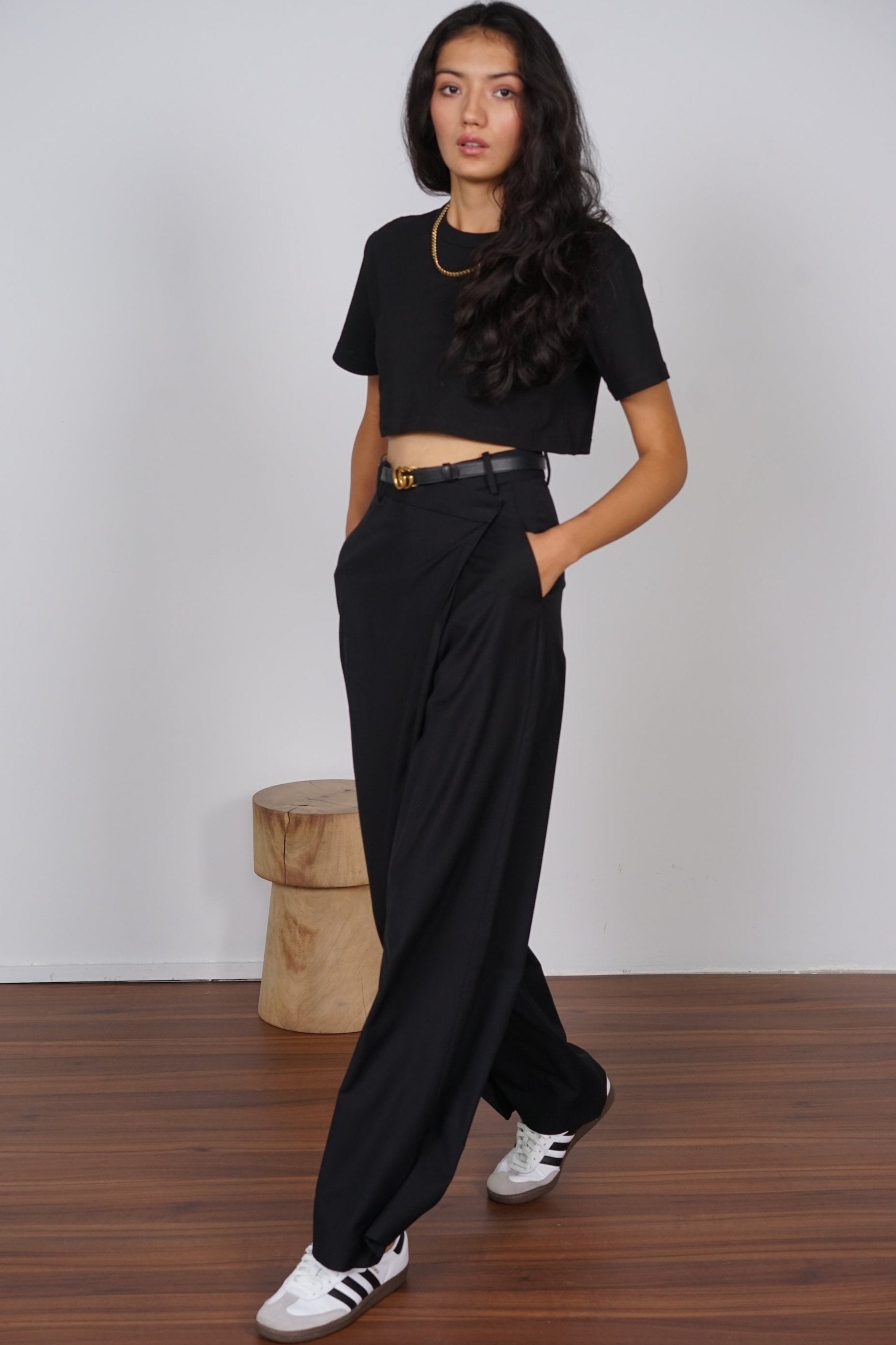 Asymmetrical Trousers in Black