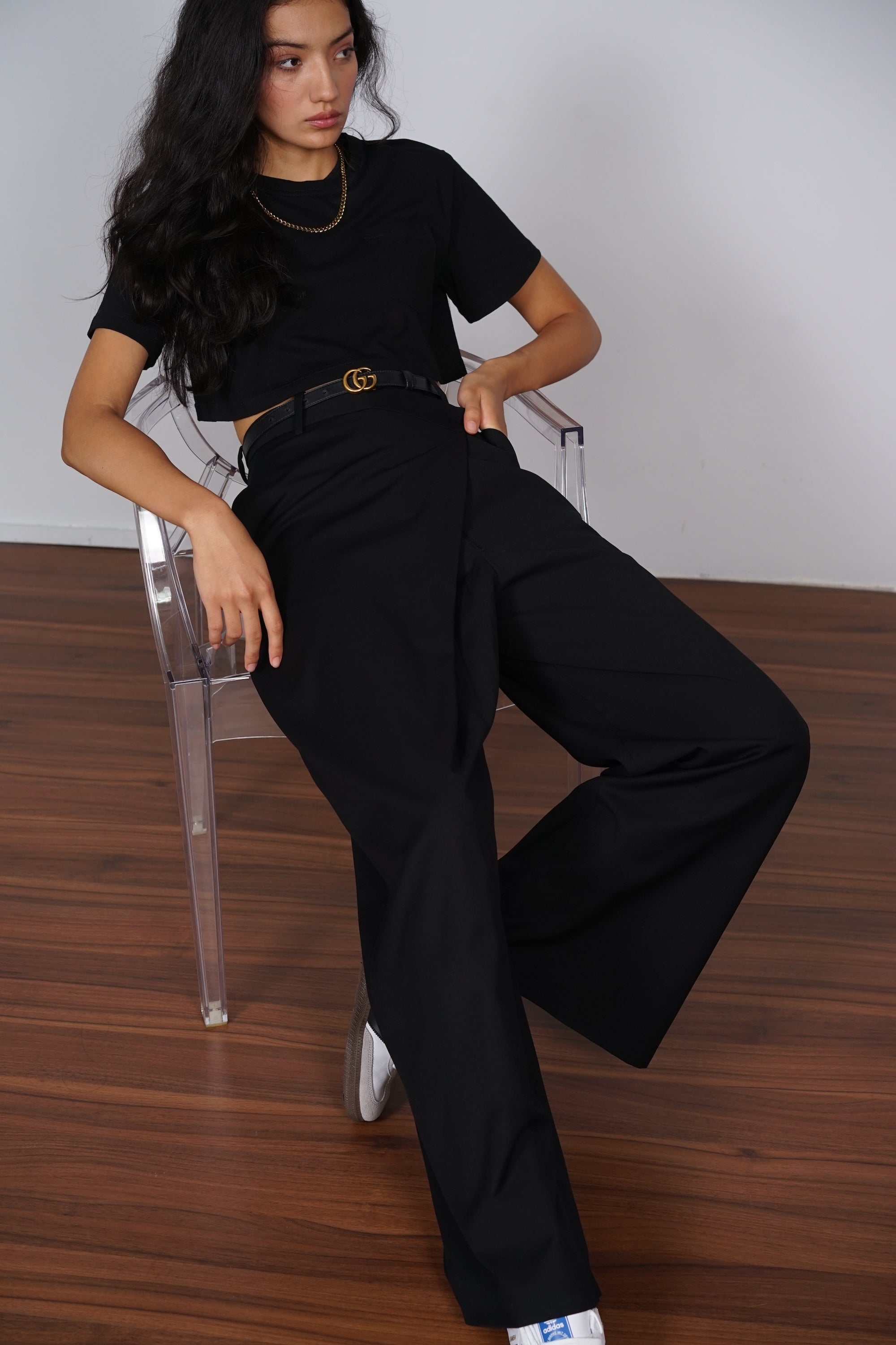 Asymmetrical Trousers in Black
