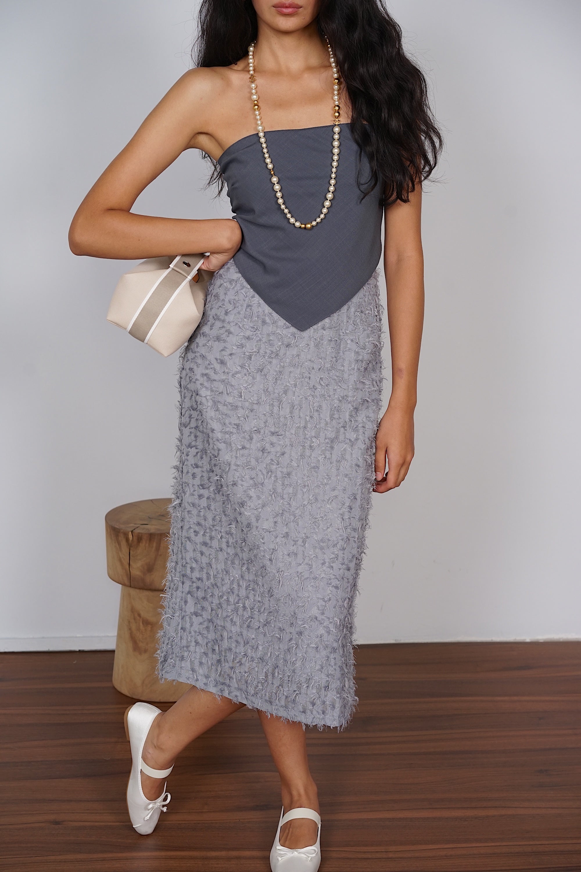Rustle Skirt in Dusty Blue