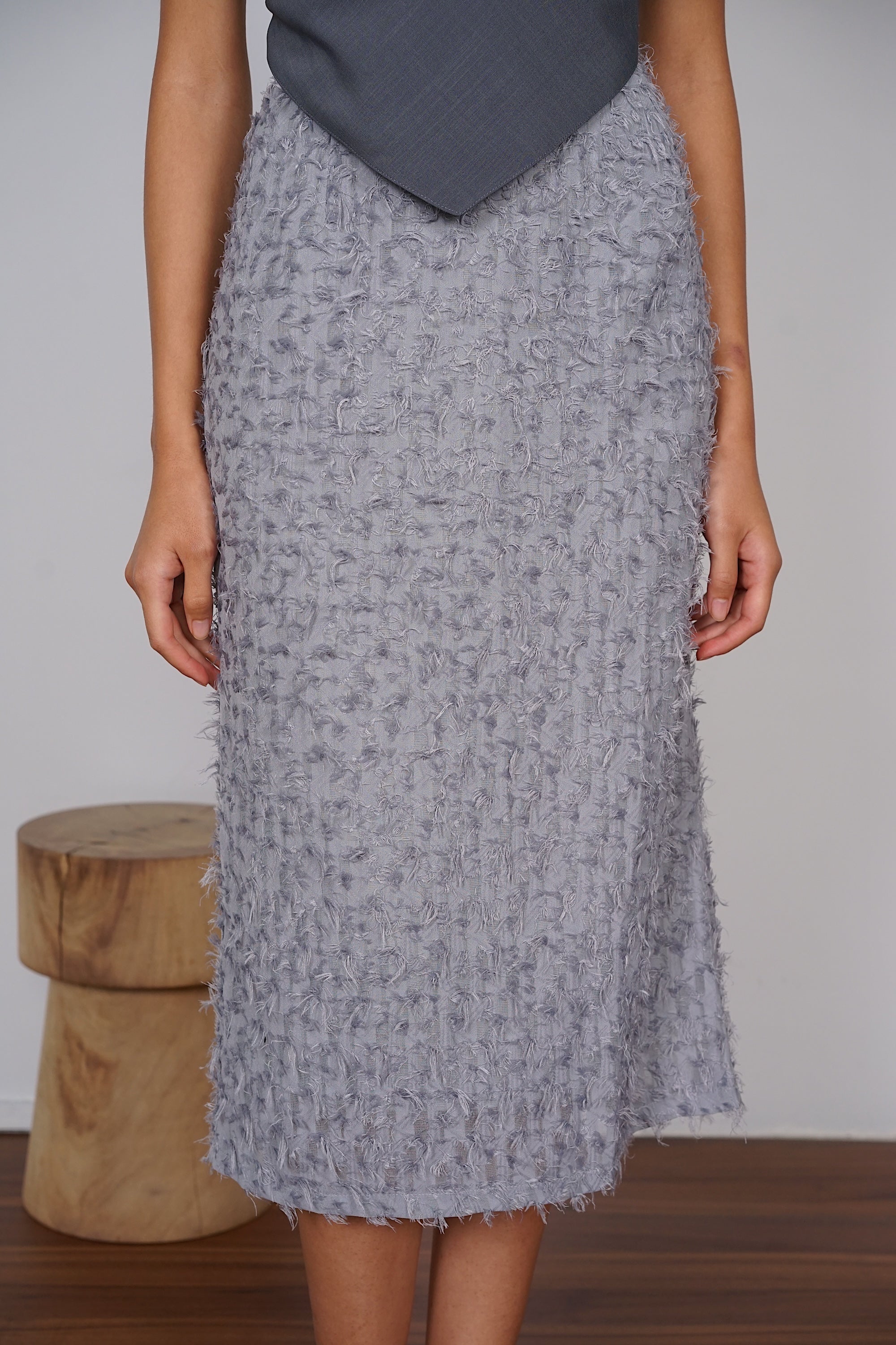 Rustle Skirt in Dusty Blue