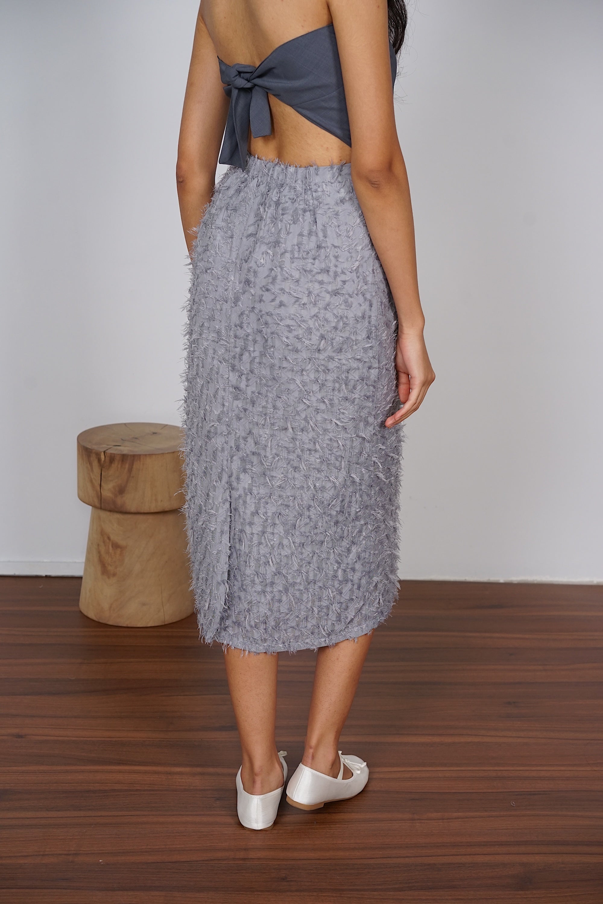 Rustle Skirt in Dusty Blue