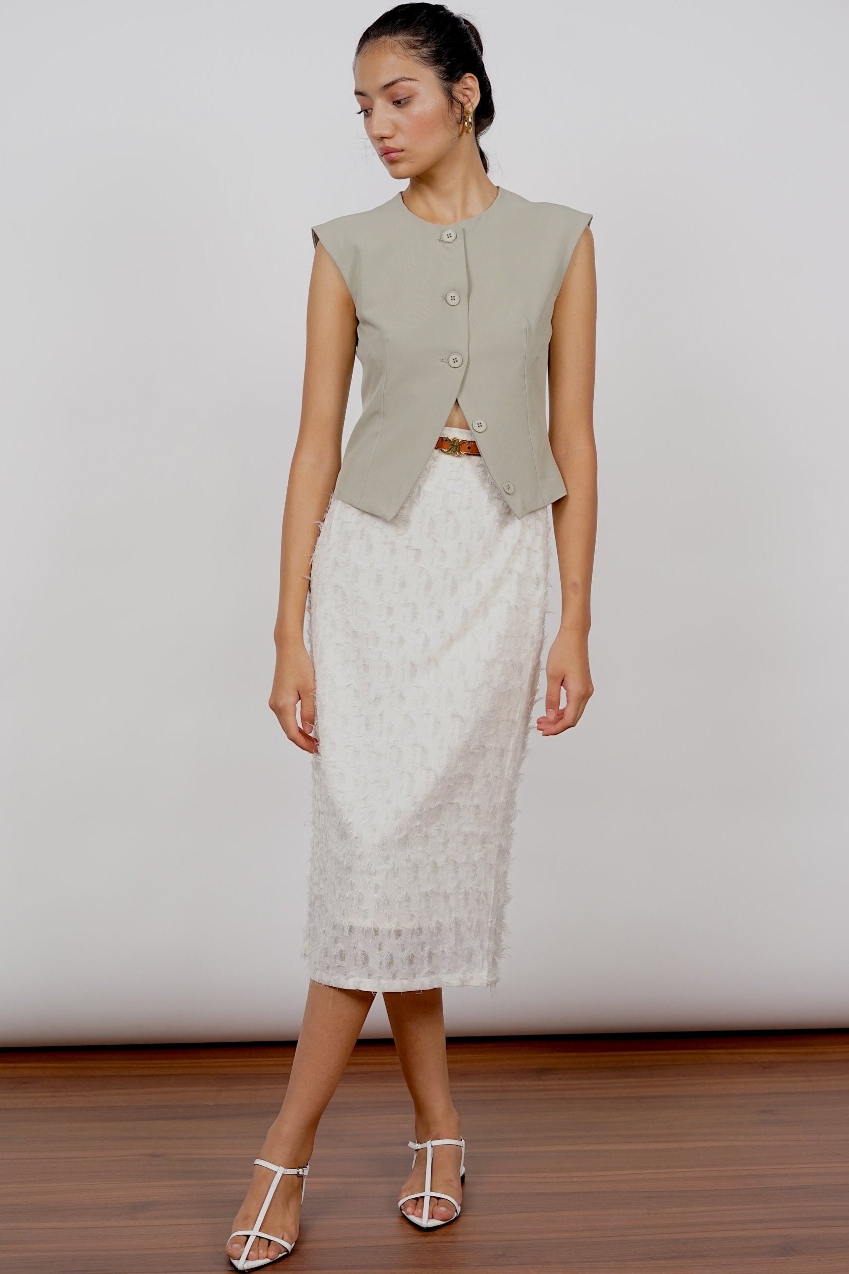 Rustle Skirt in Beige