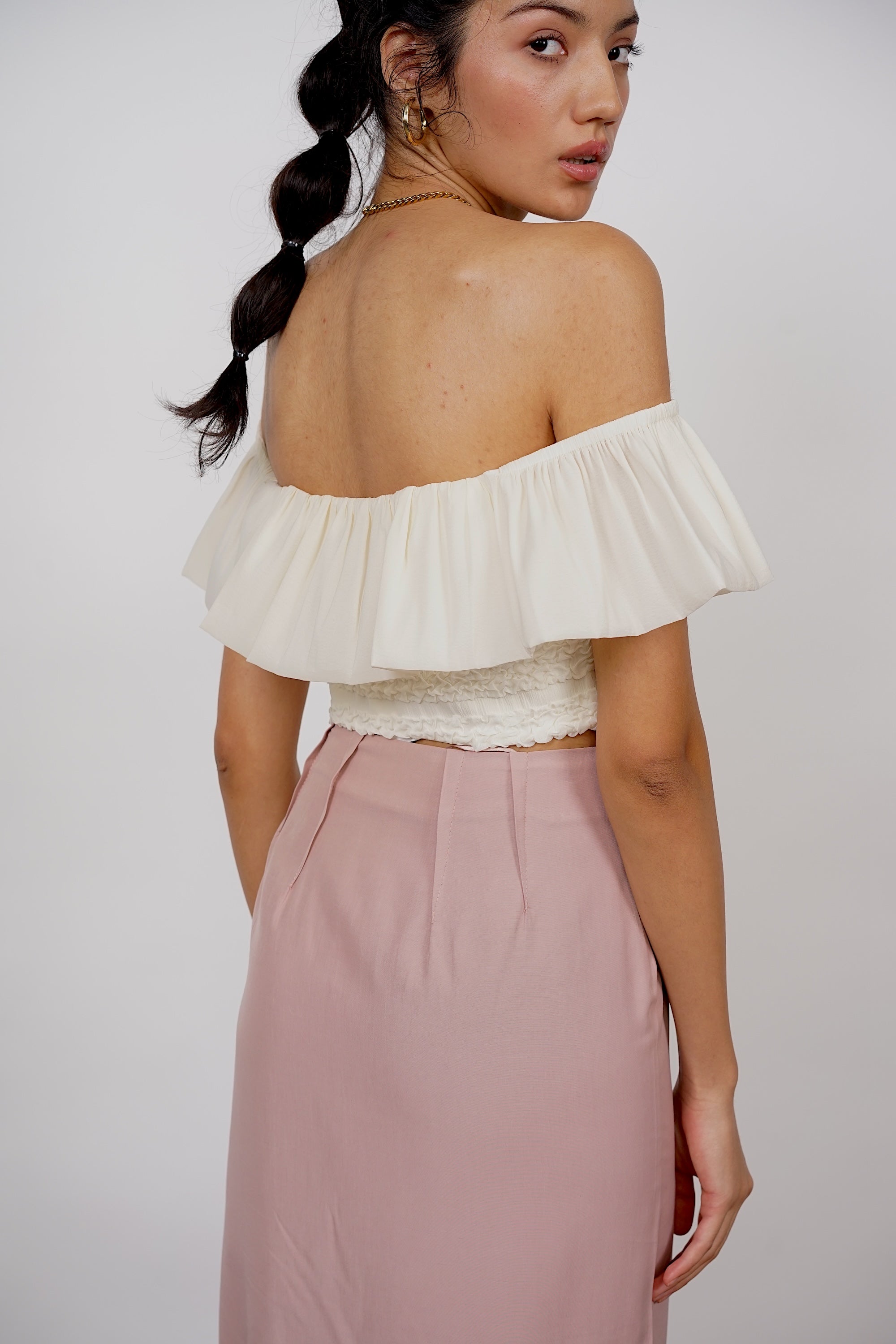 Off-Shoulder Top in Ecru
