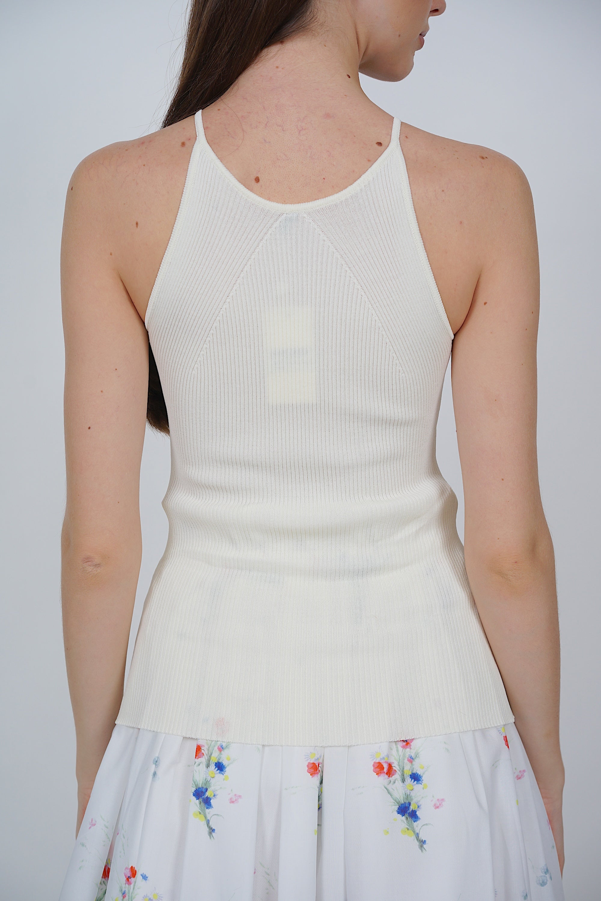 Ribbed Cami Knit Top in Ivory