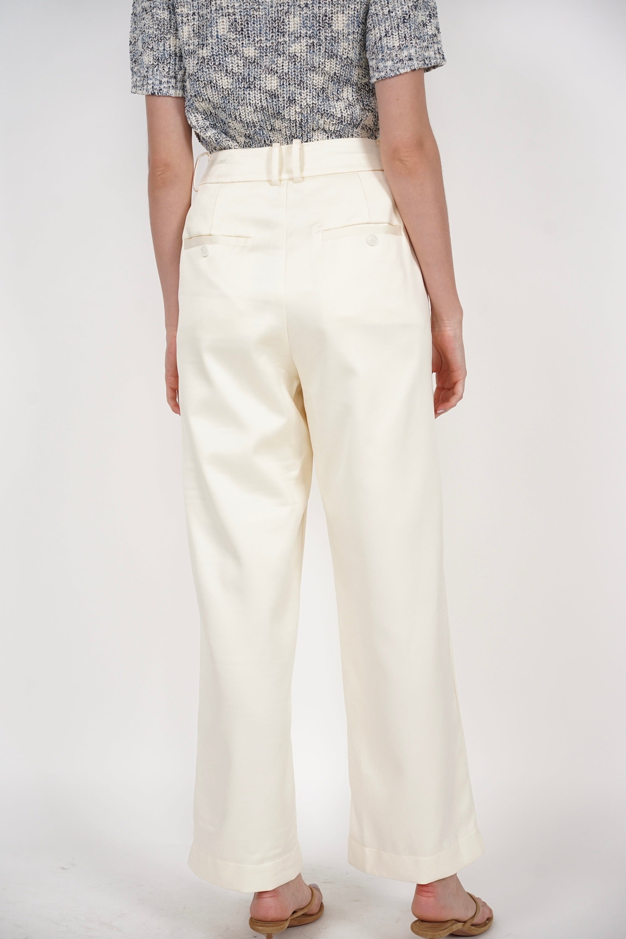 Straight Cut Pants in Ecru