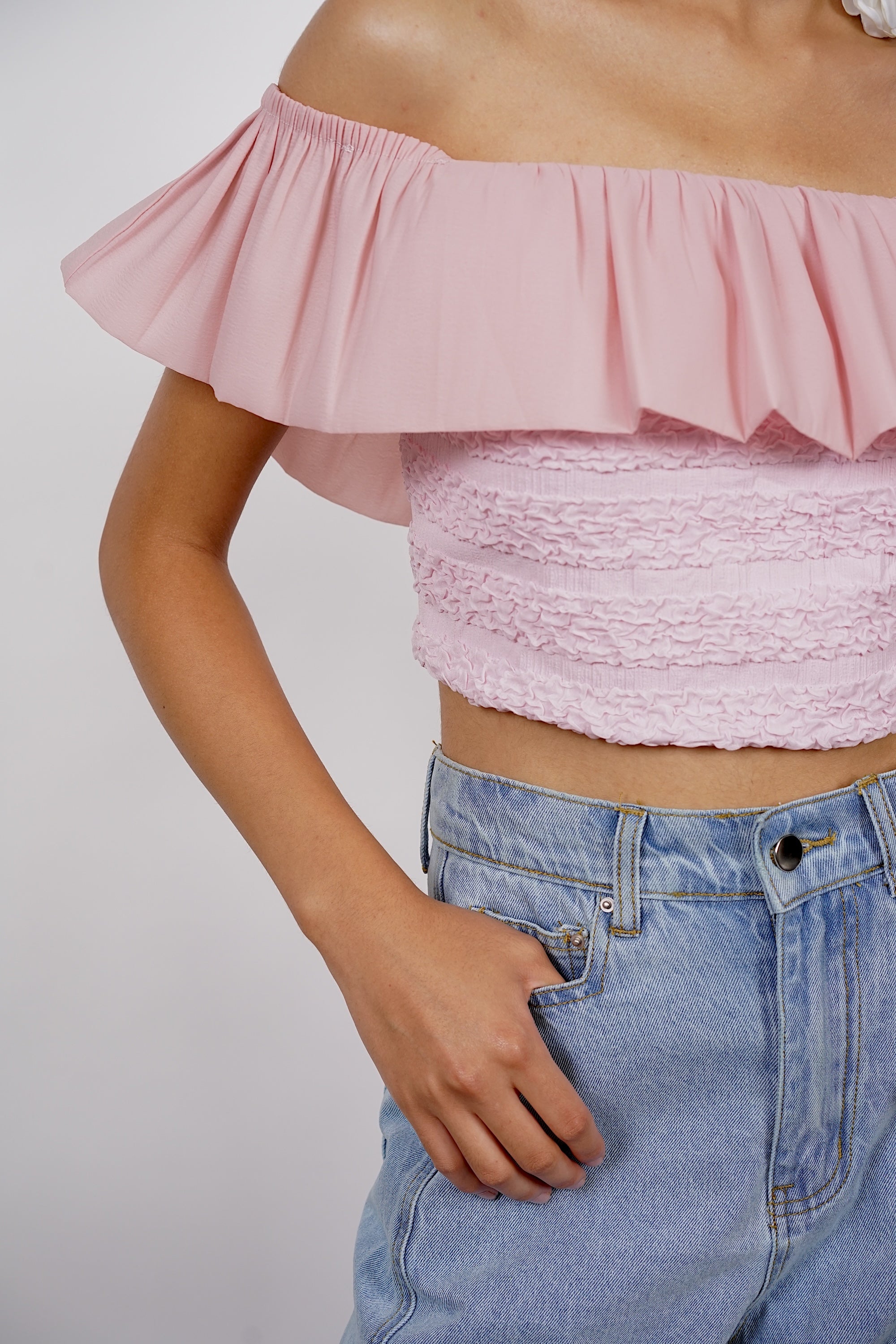 Off-Shoulder Top in Pink