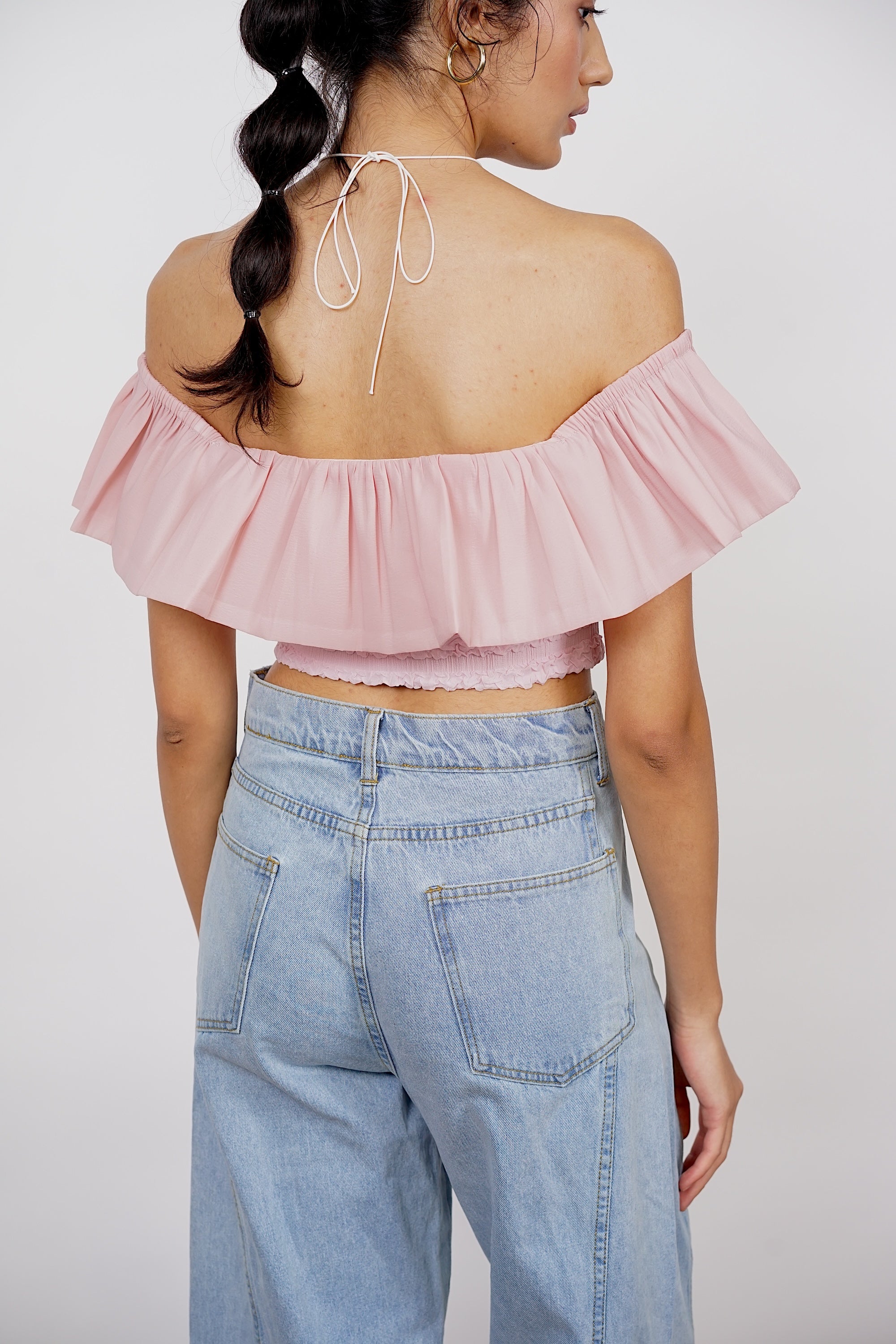 Off-Shoulder Top in Pink