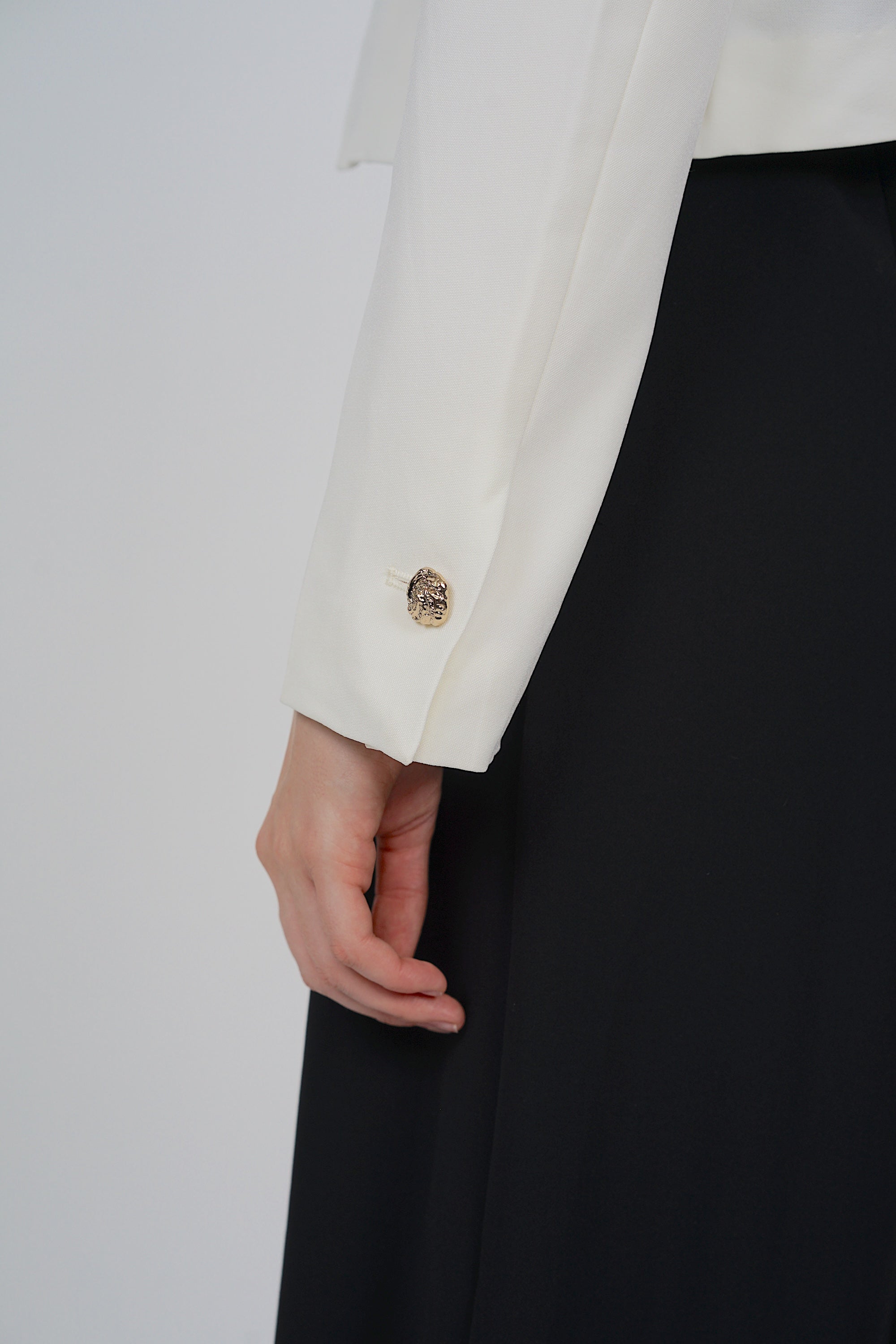 Tailored Contrast Blazer Jacket in White
