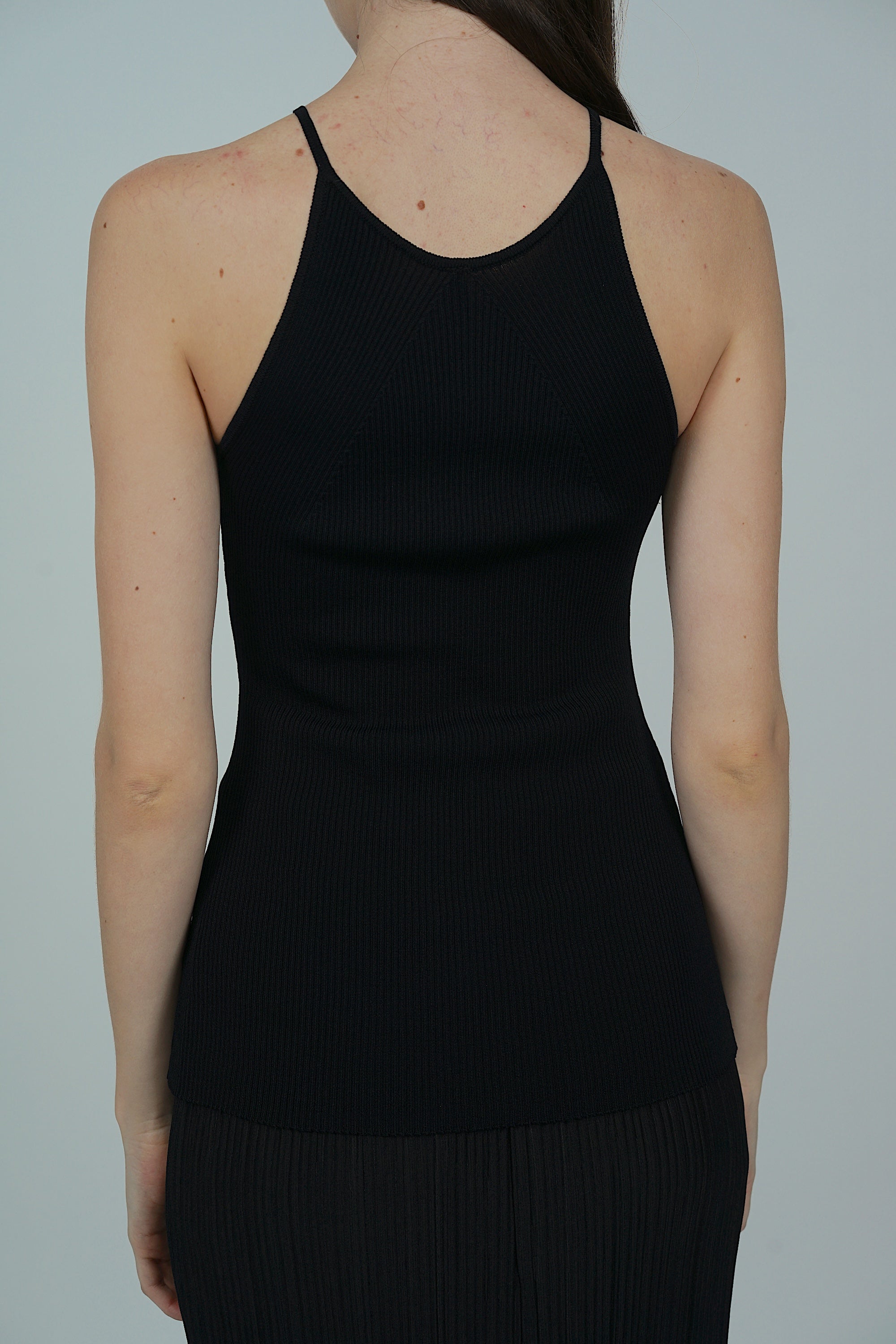 Ribbed Cami Knit Top in Black