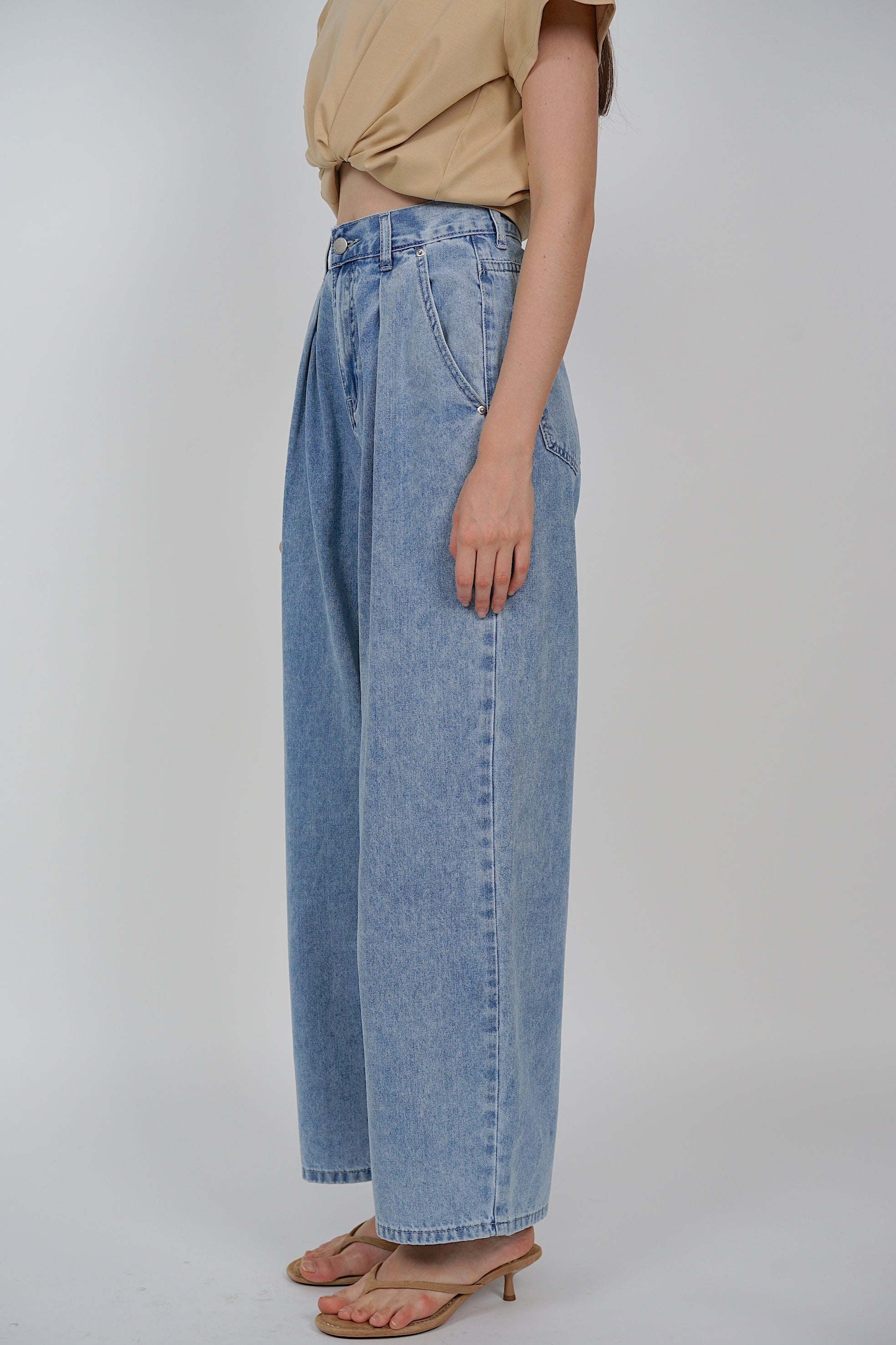 Casual Wide Leg Jeans in Blue