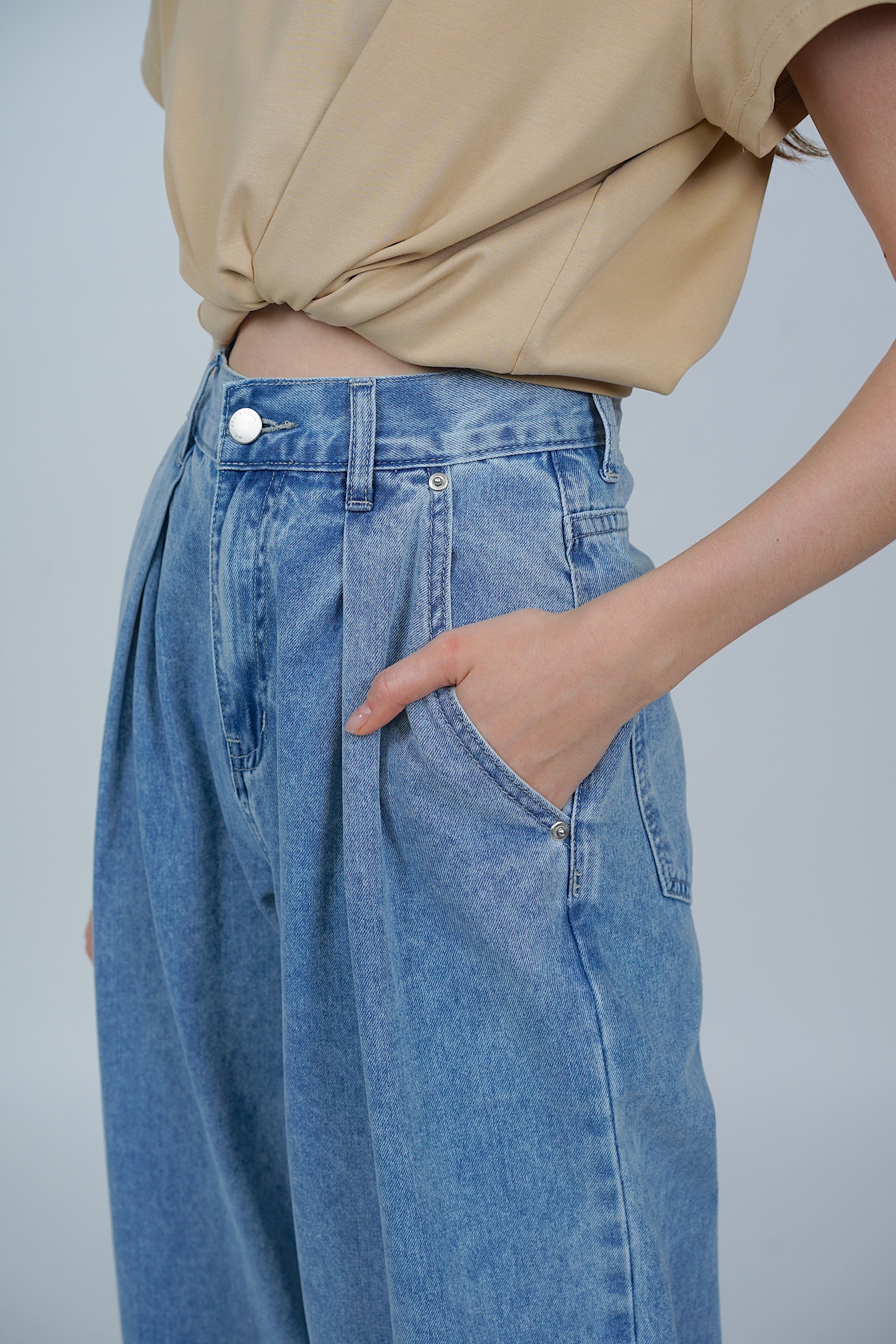 Casual Wide Leg Jeans in Blue
