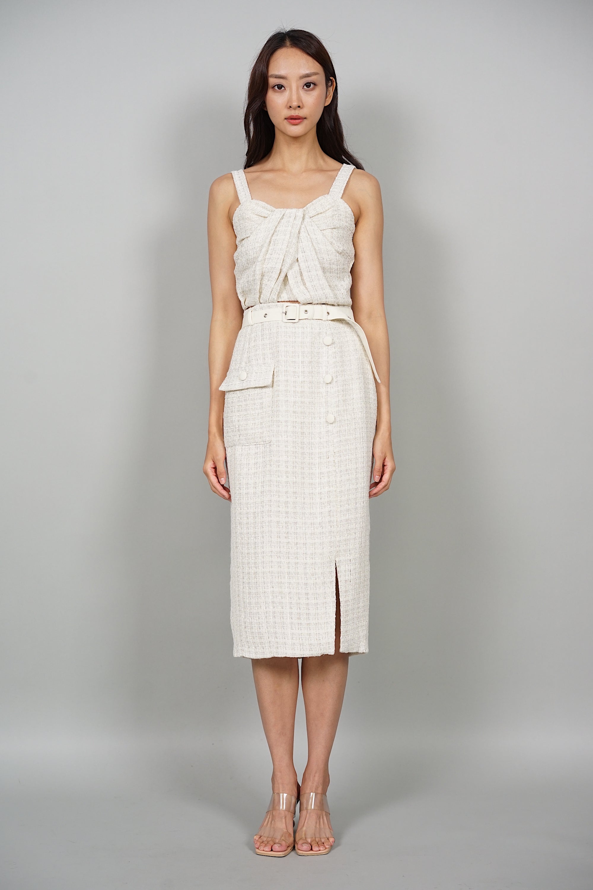 Lexie Midi Skirt in Pale Yellow