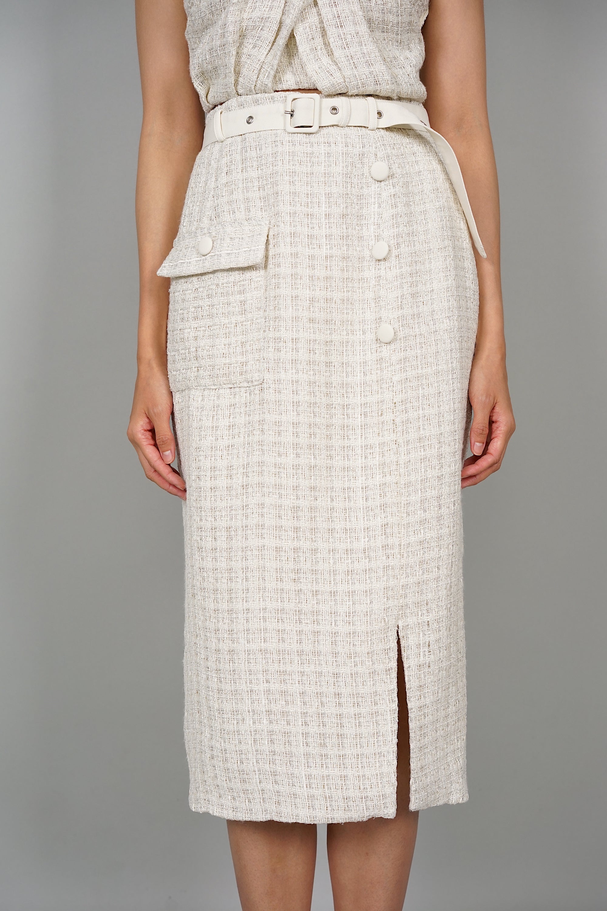Lexie Midi Skirt in Pale Yellow