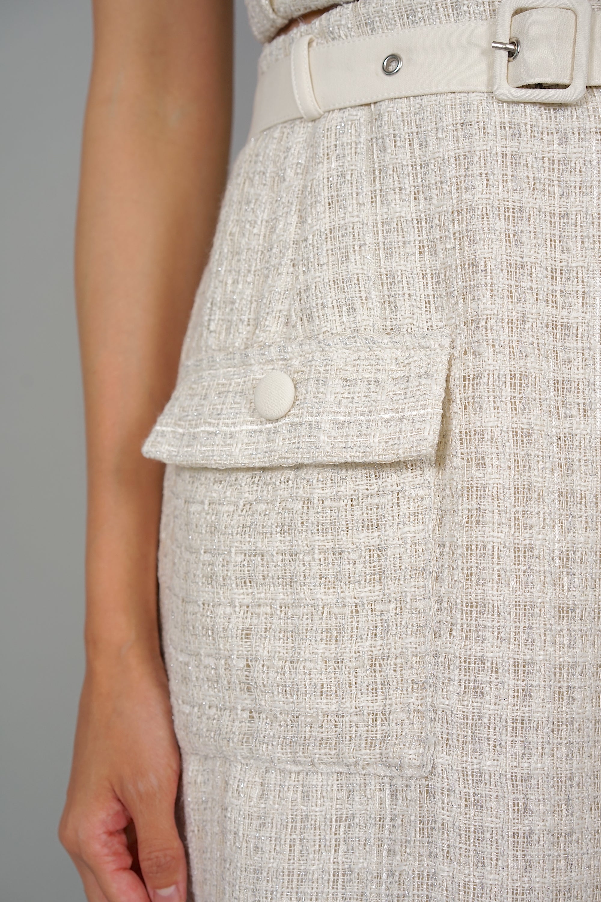Lexie Midi Skirt in Pale Yellow