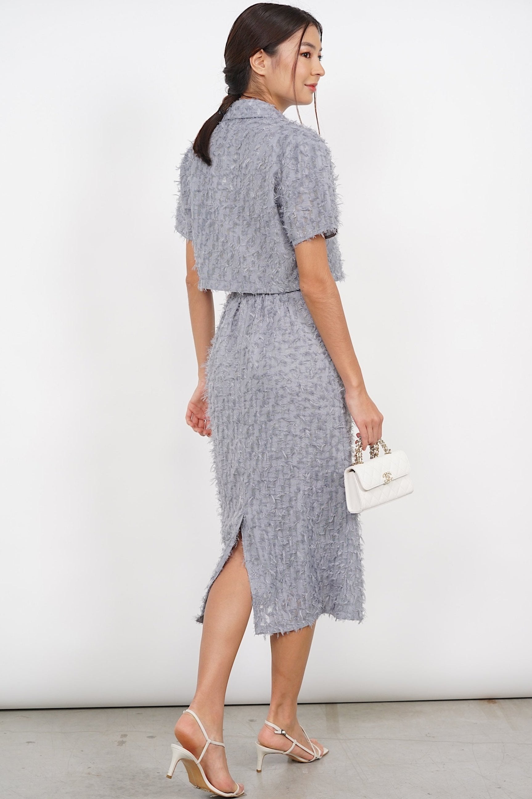 Rustle Skirt in Dusty Blue