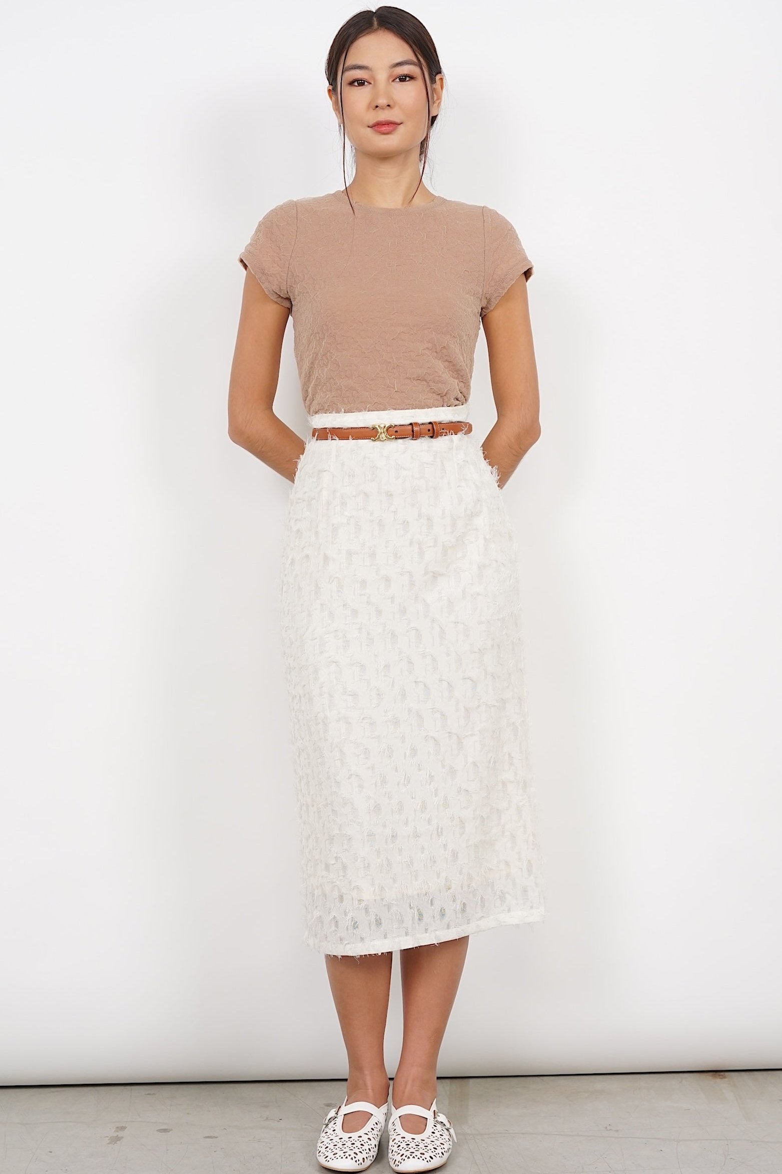 Rustle Skirt in Beige