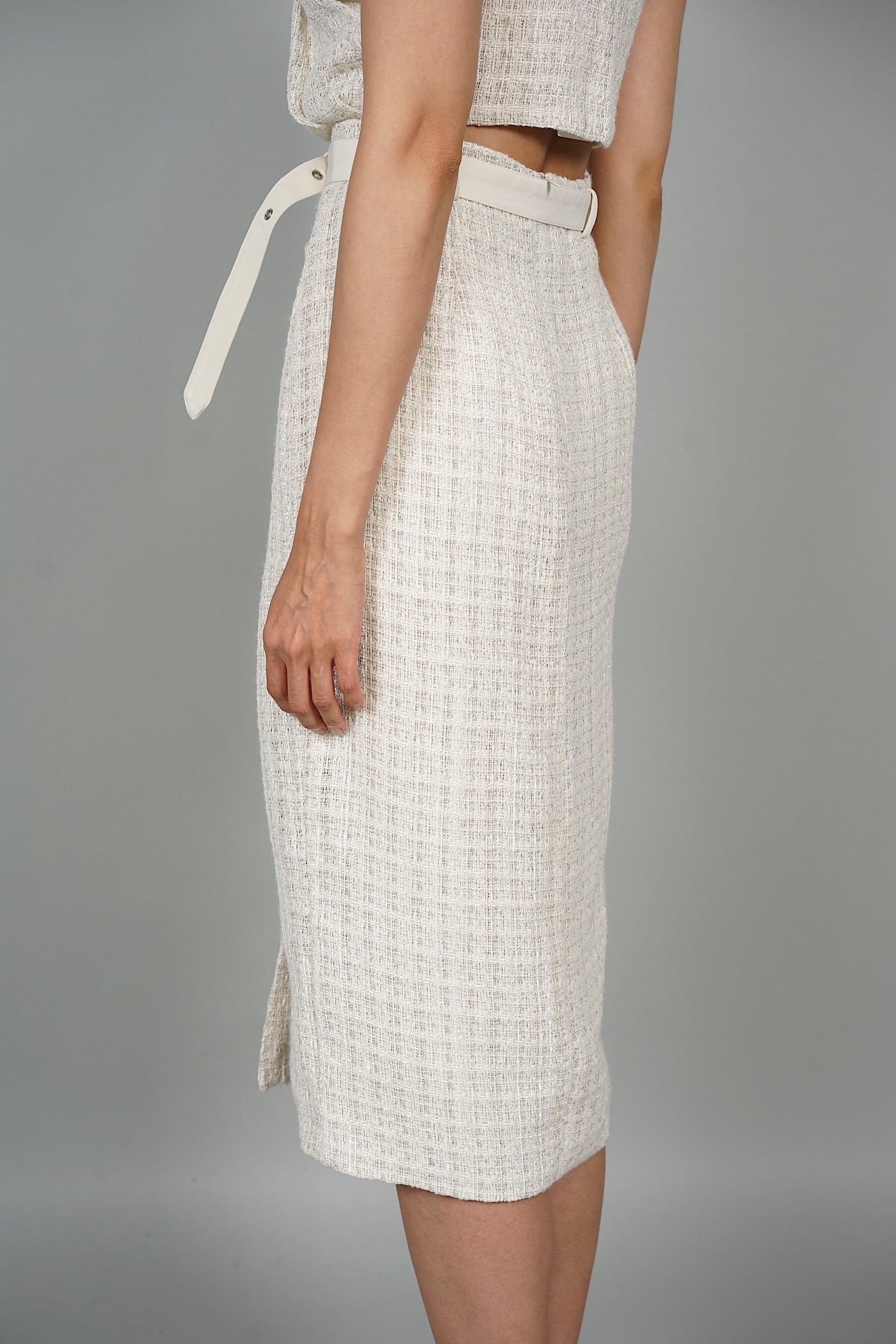 Lexie Midi Skirt in Pale Yellow