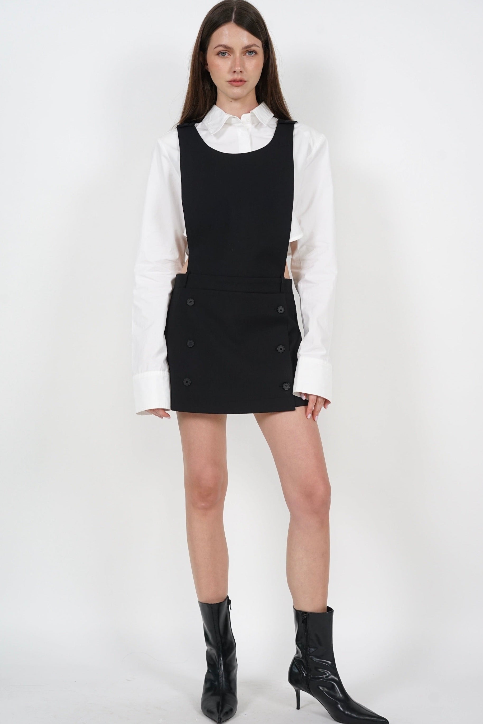 Pinafore Dress in Black