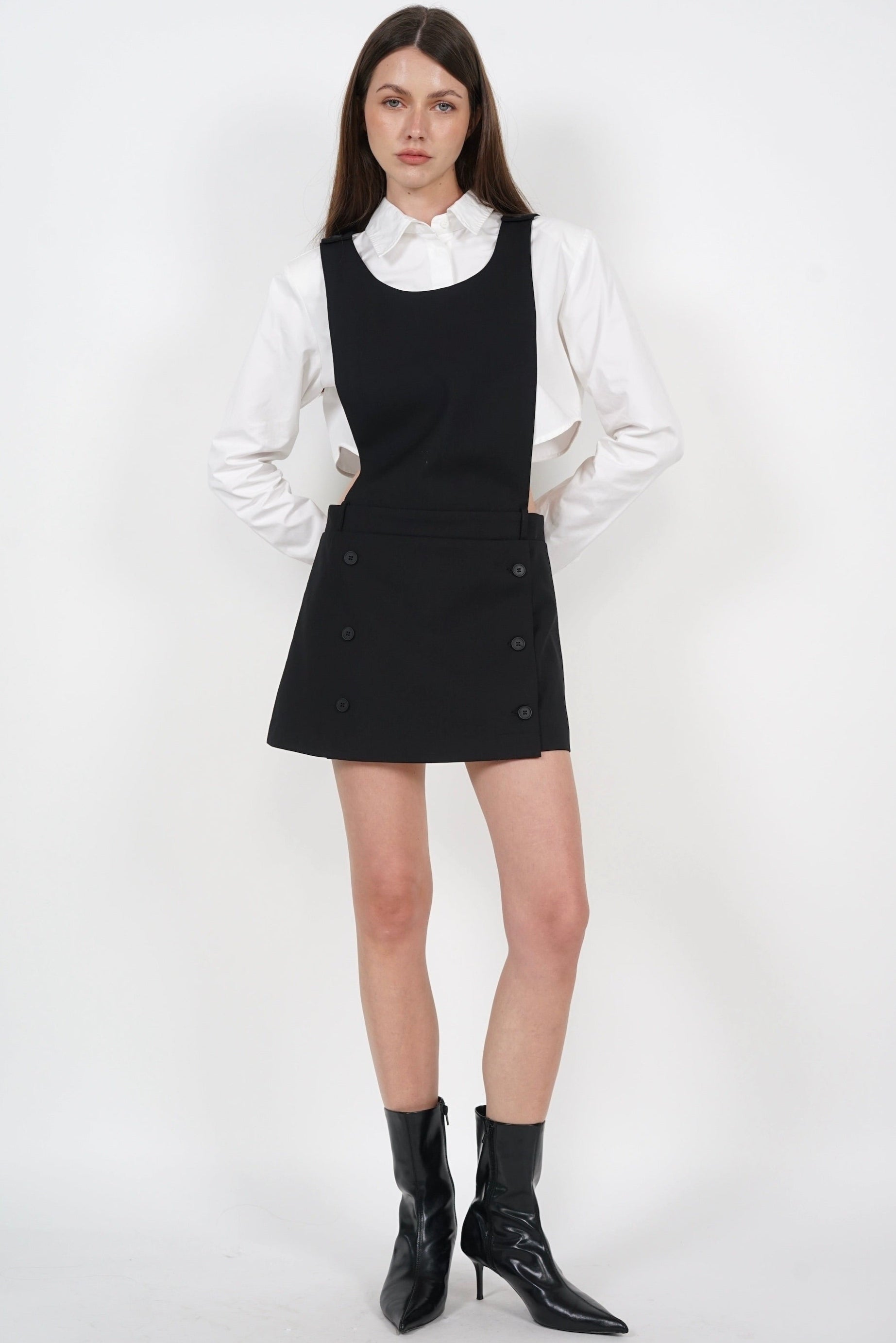 Pinafore Dress in Black