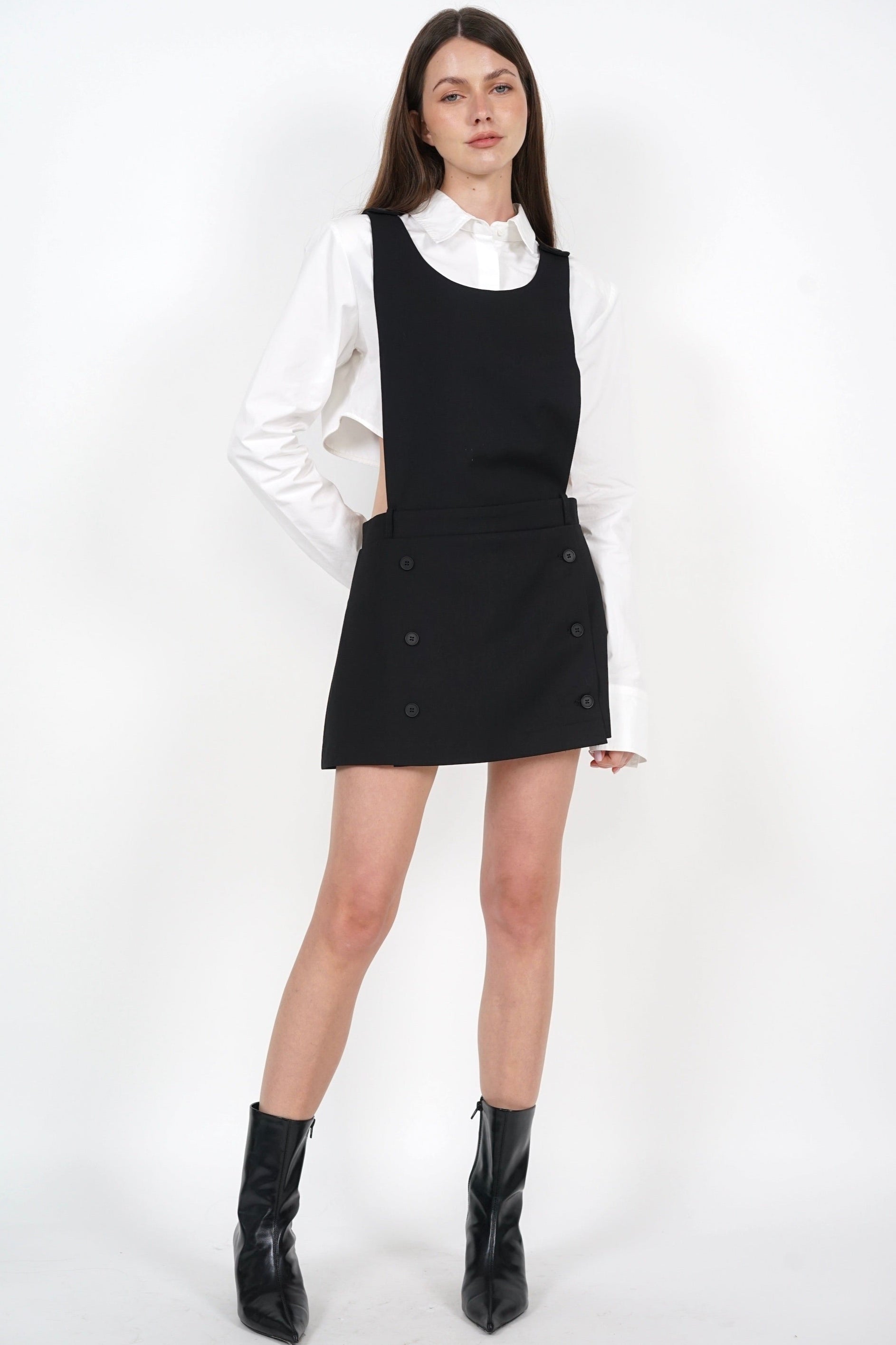 Pinafore Dress in Black