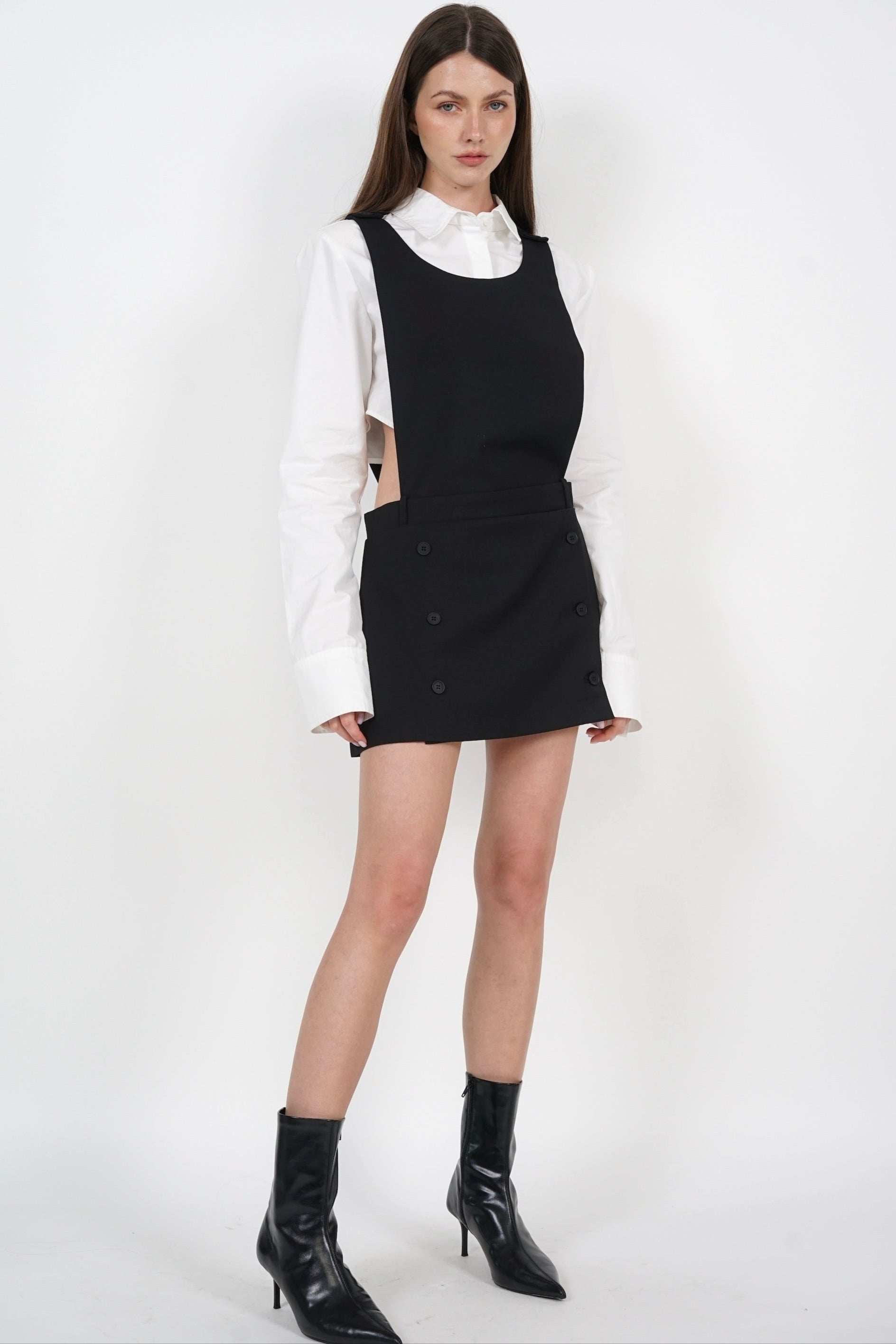 Pinafore Dress in Black