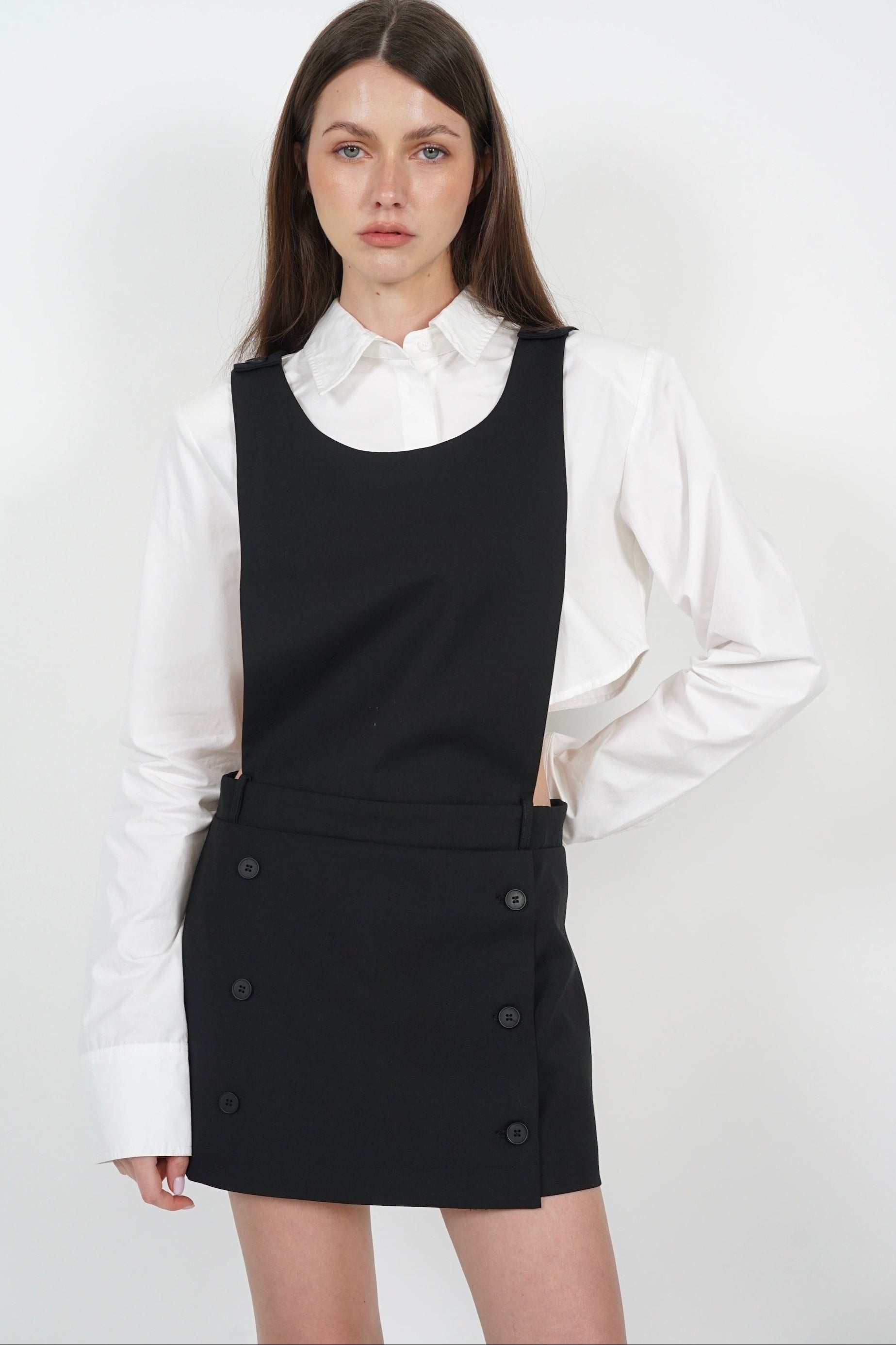 Pinafore Dress in Black