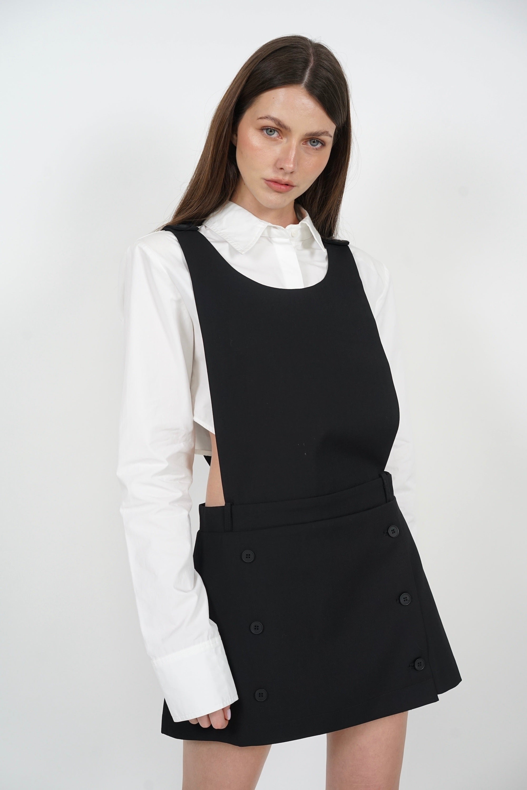 Pinafore Dress in Black