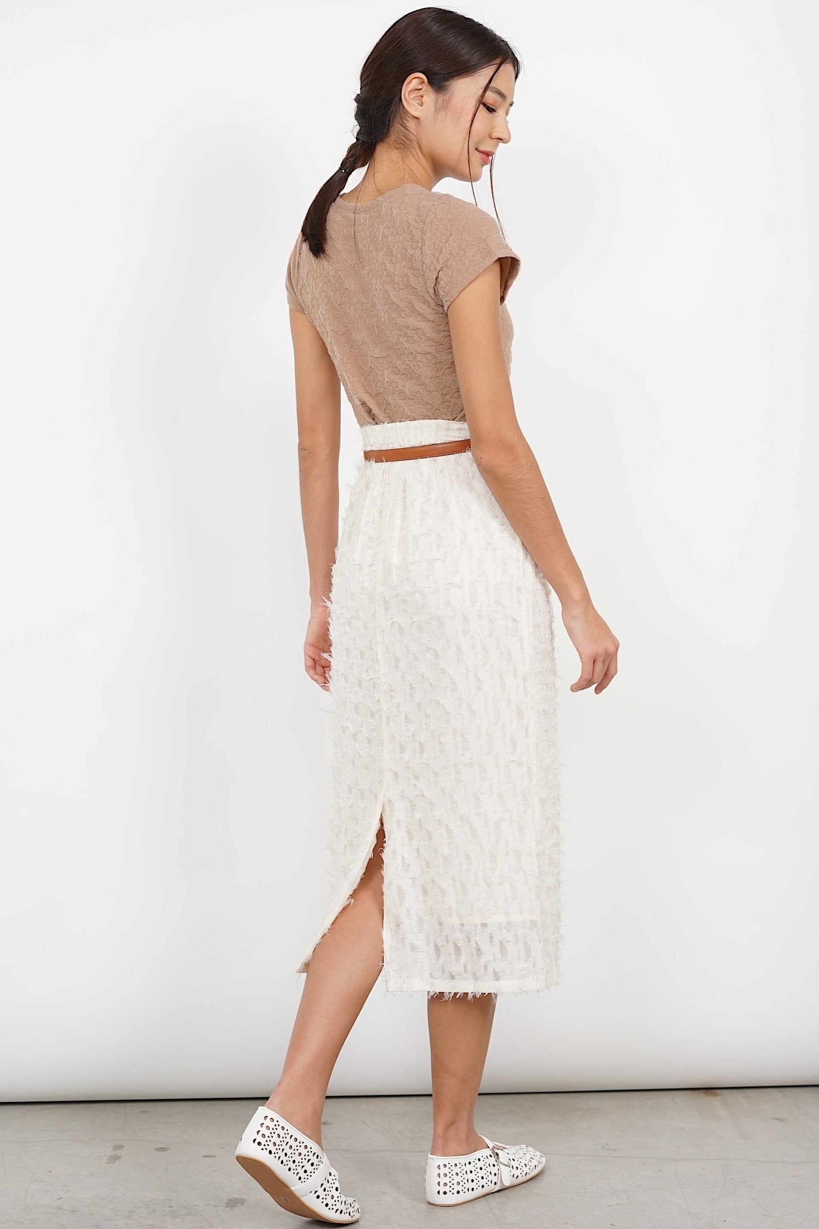 Rustle Skirt in Beige