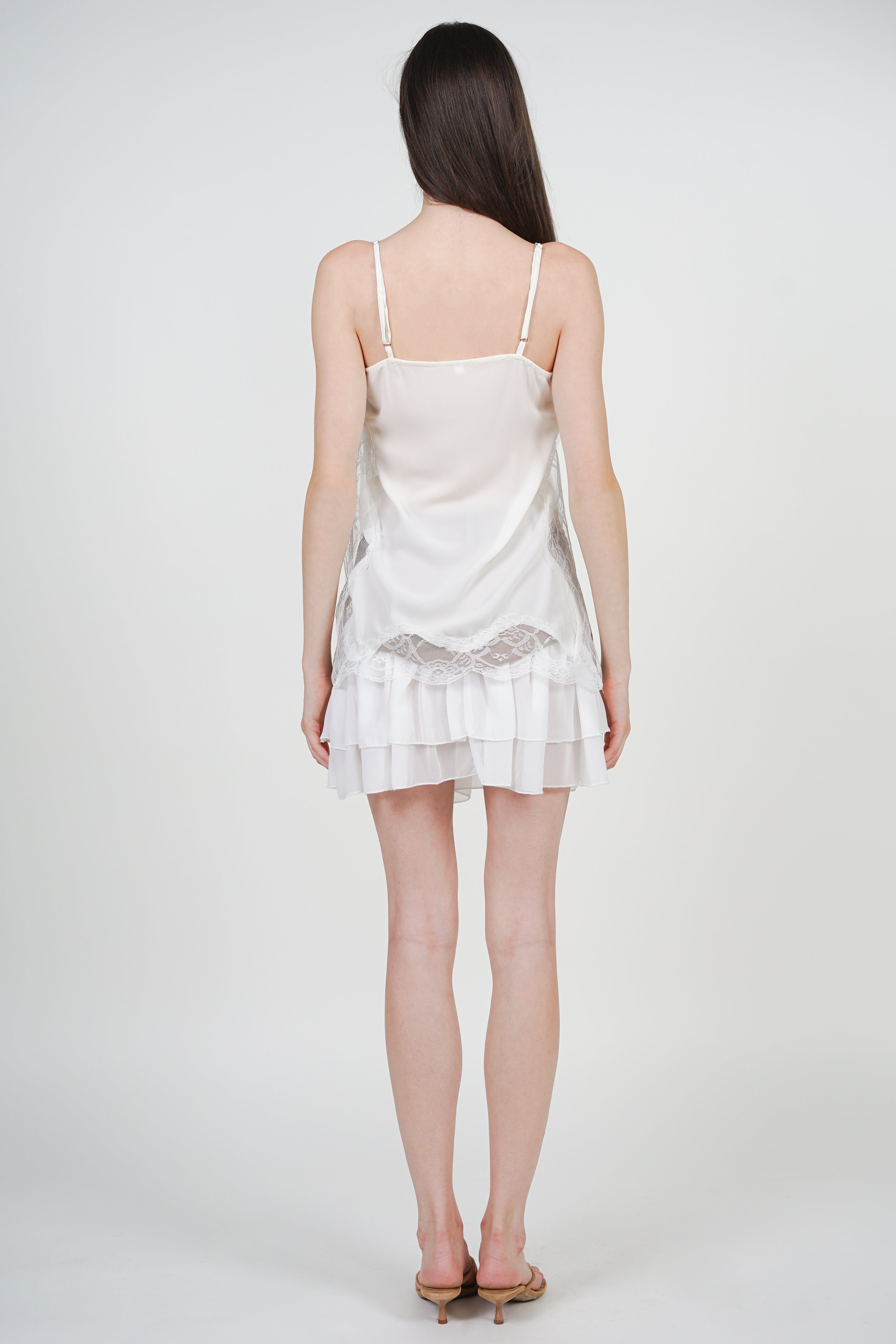 Patchwork Camisole Lace Top in White