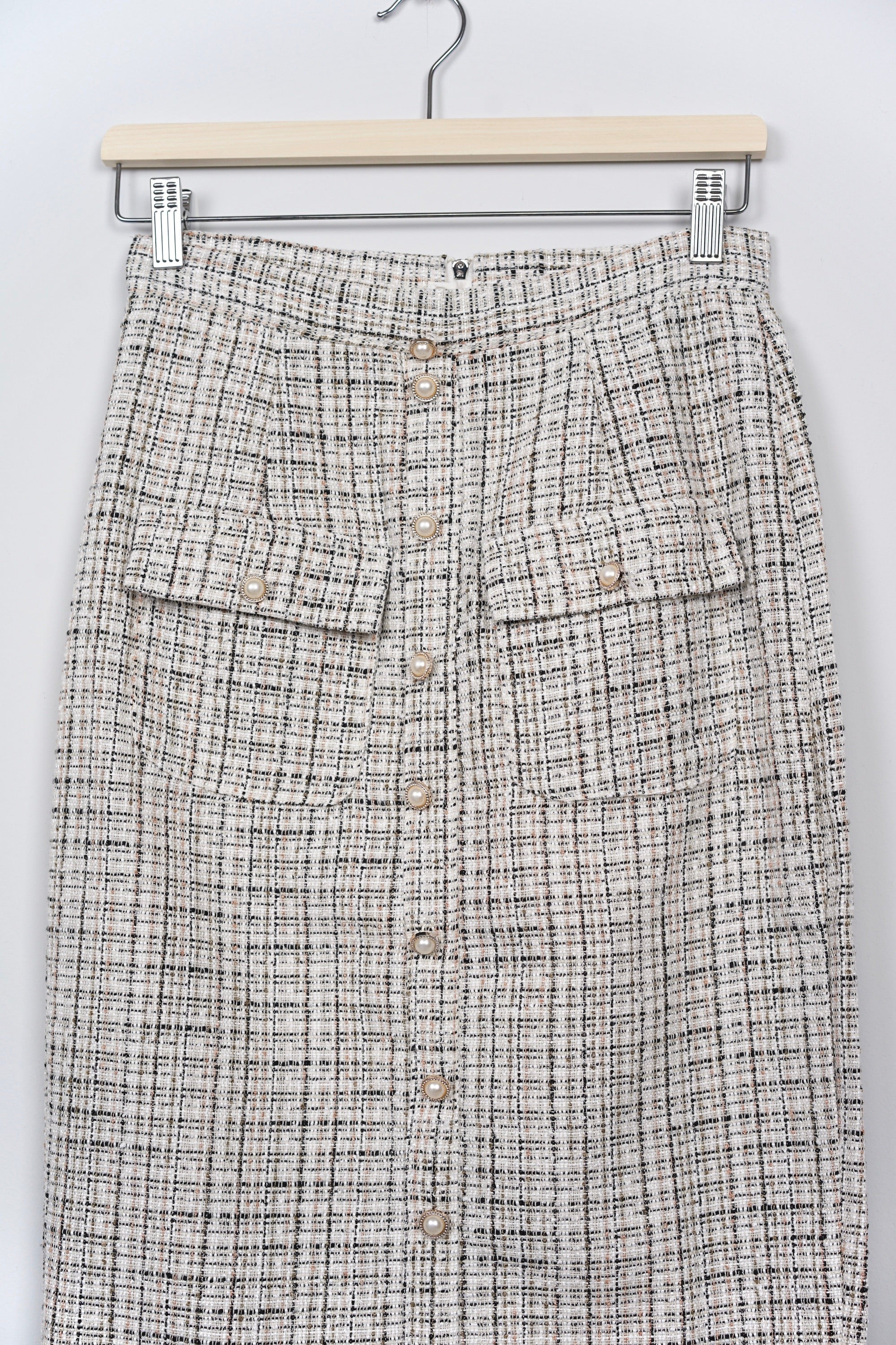 Sonia Tweed Skirt in White