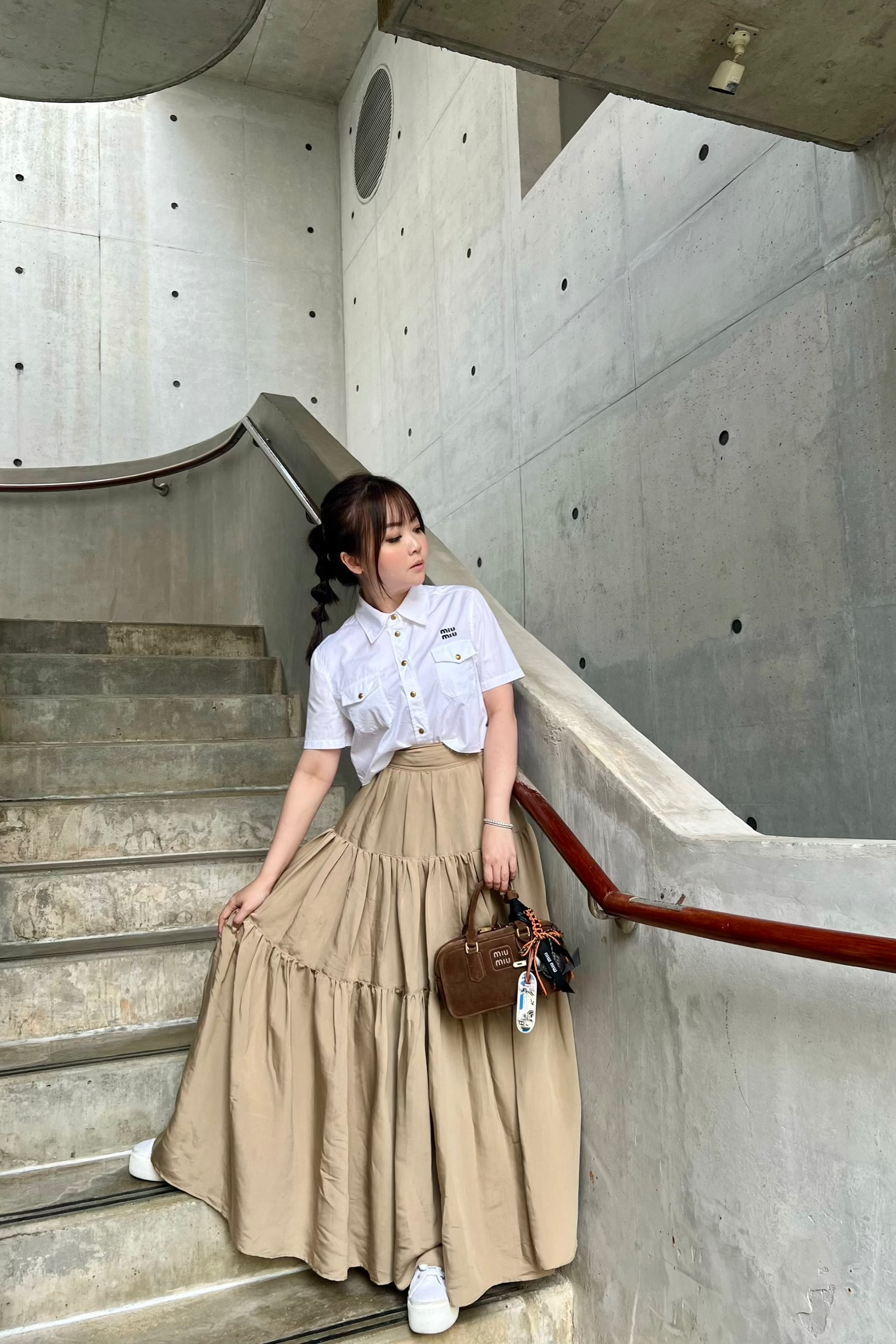 Cloud Maxi Skirt in Dessert Sand