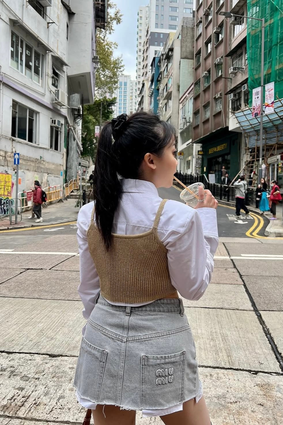 Cropped Collar Shirt in White