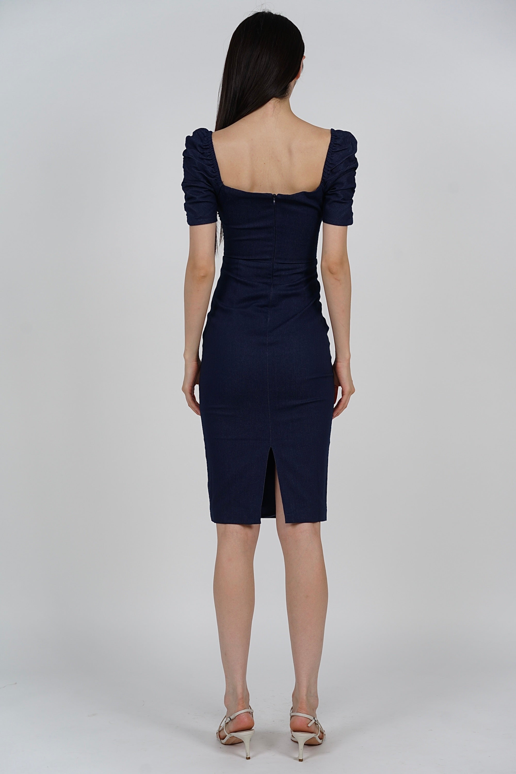 Maxine Denim Dress in Dark Blue