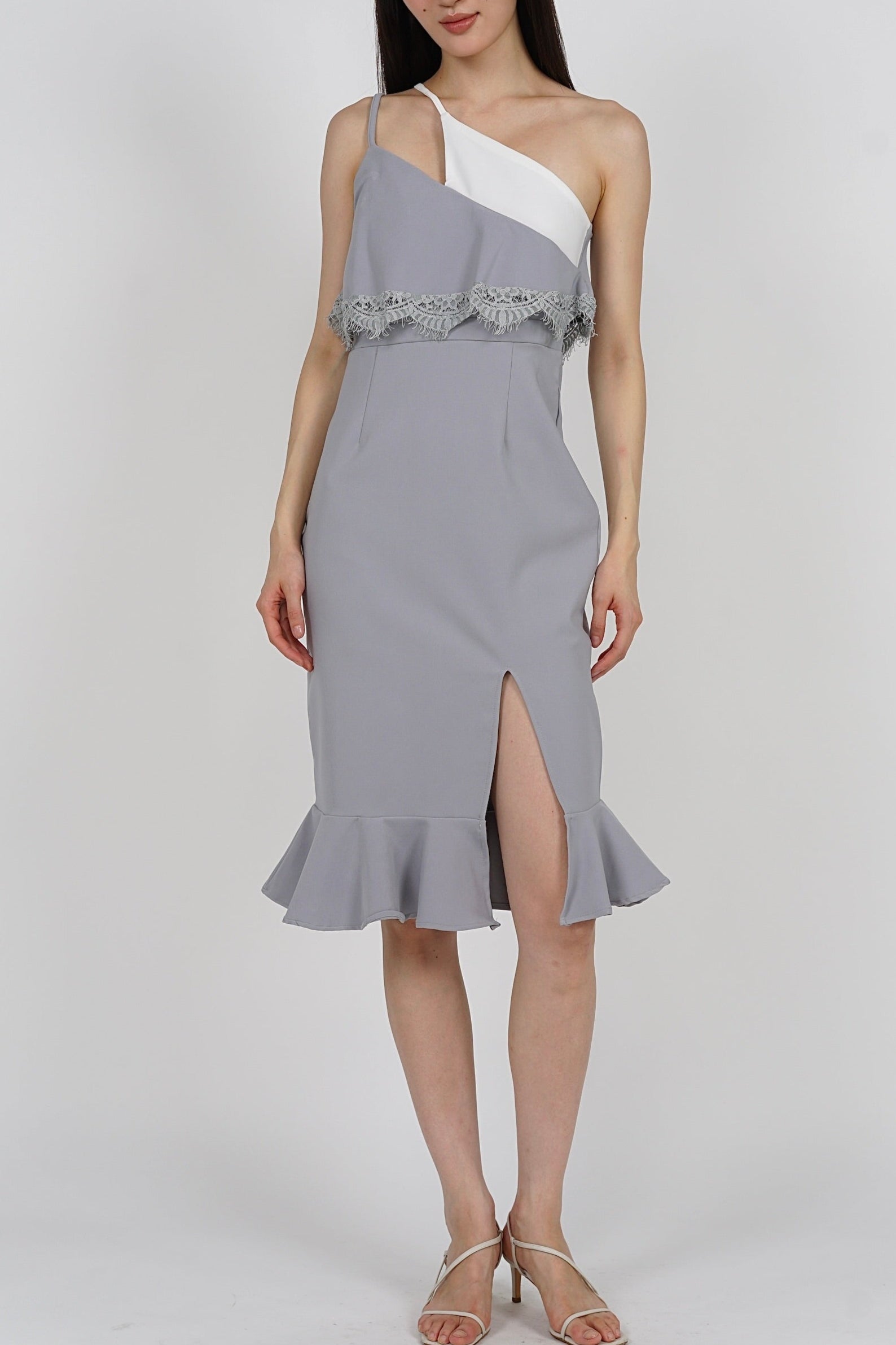 Jaysey Overlay Dress in Ash Blue