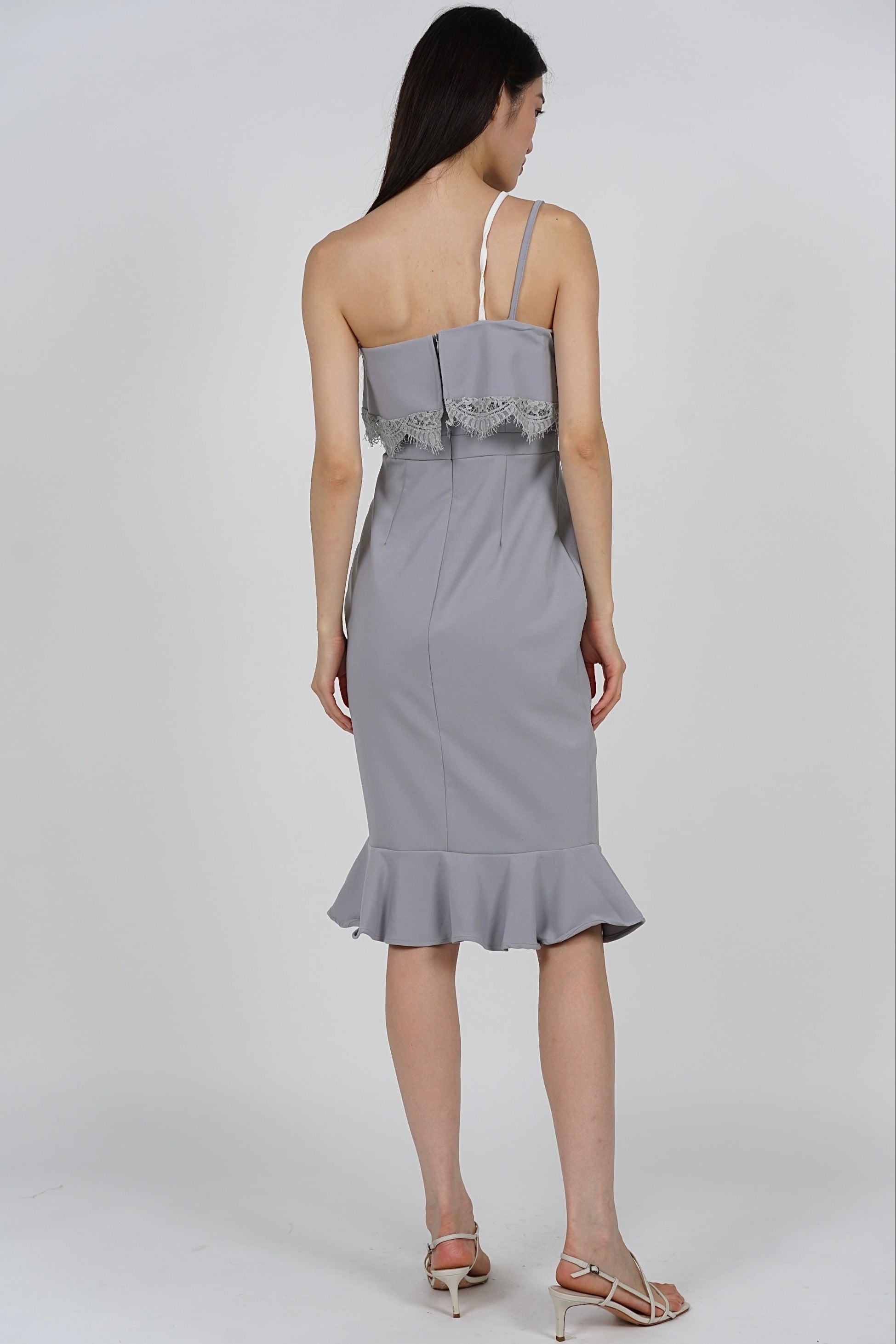 Jaysey Overlay Dress in Ash Blue