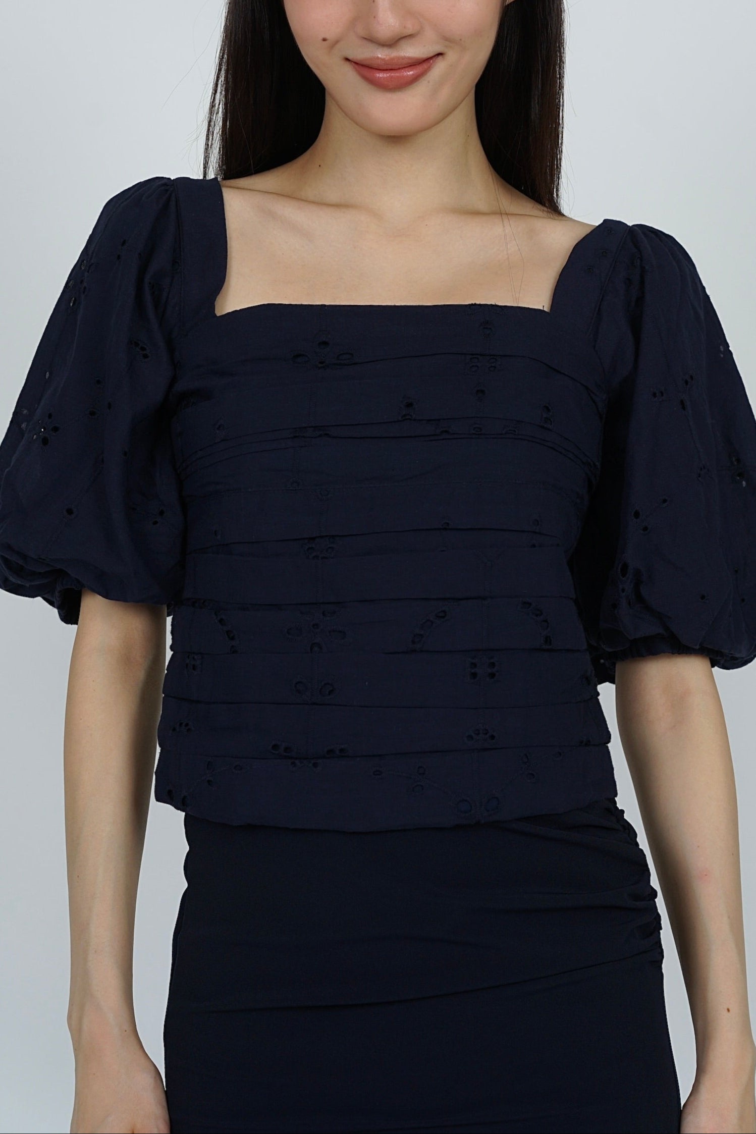 Yurik Eyelet Top in Midnight